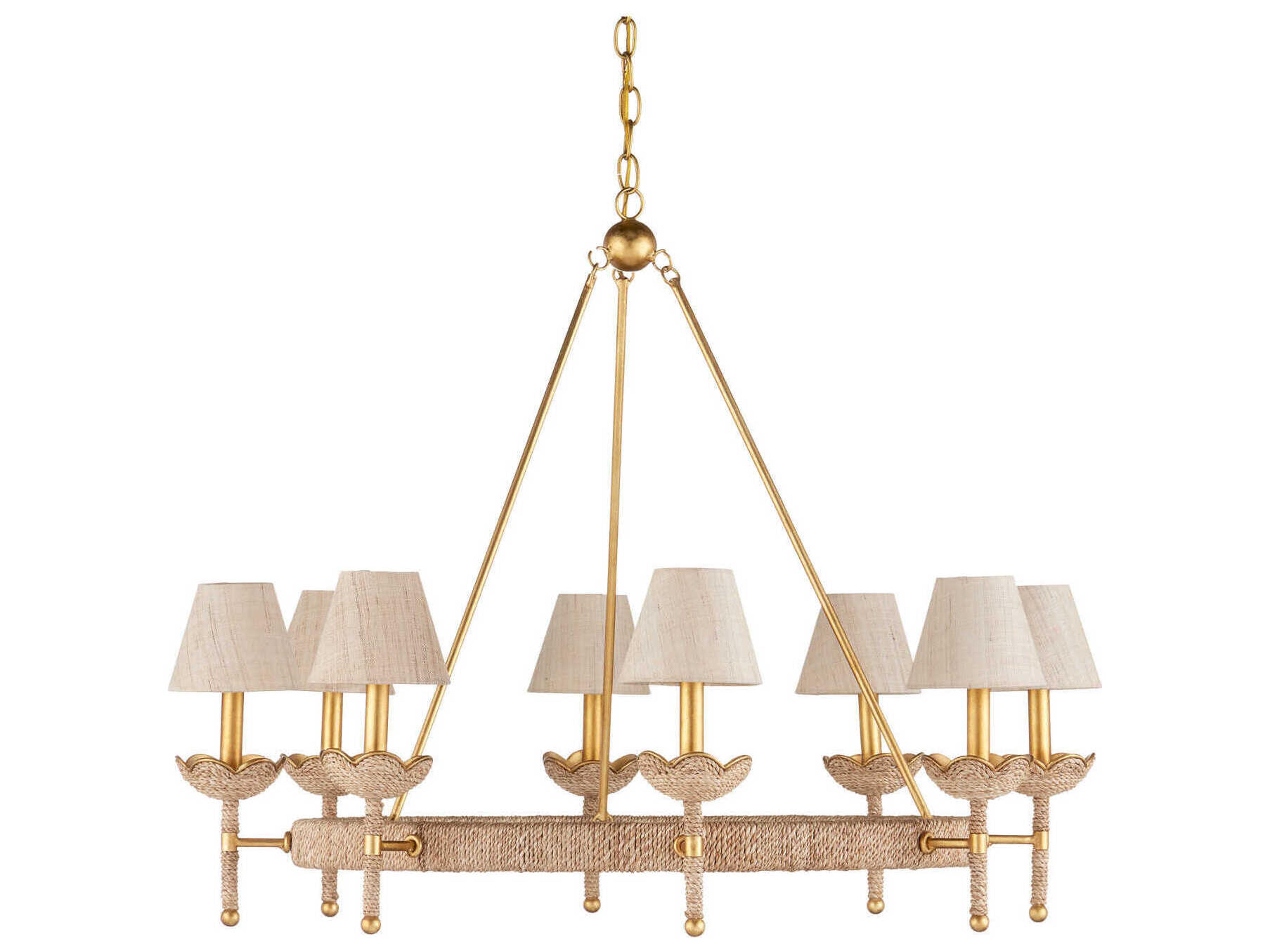 Currey & Company Vichy 8-Light Gold Chandelier