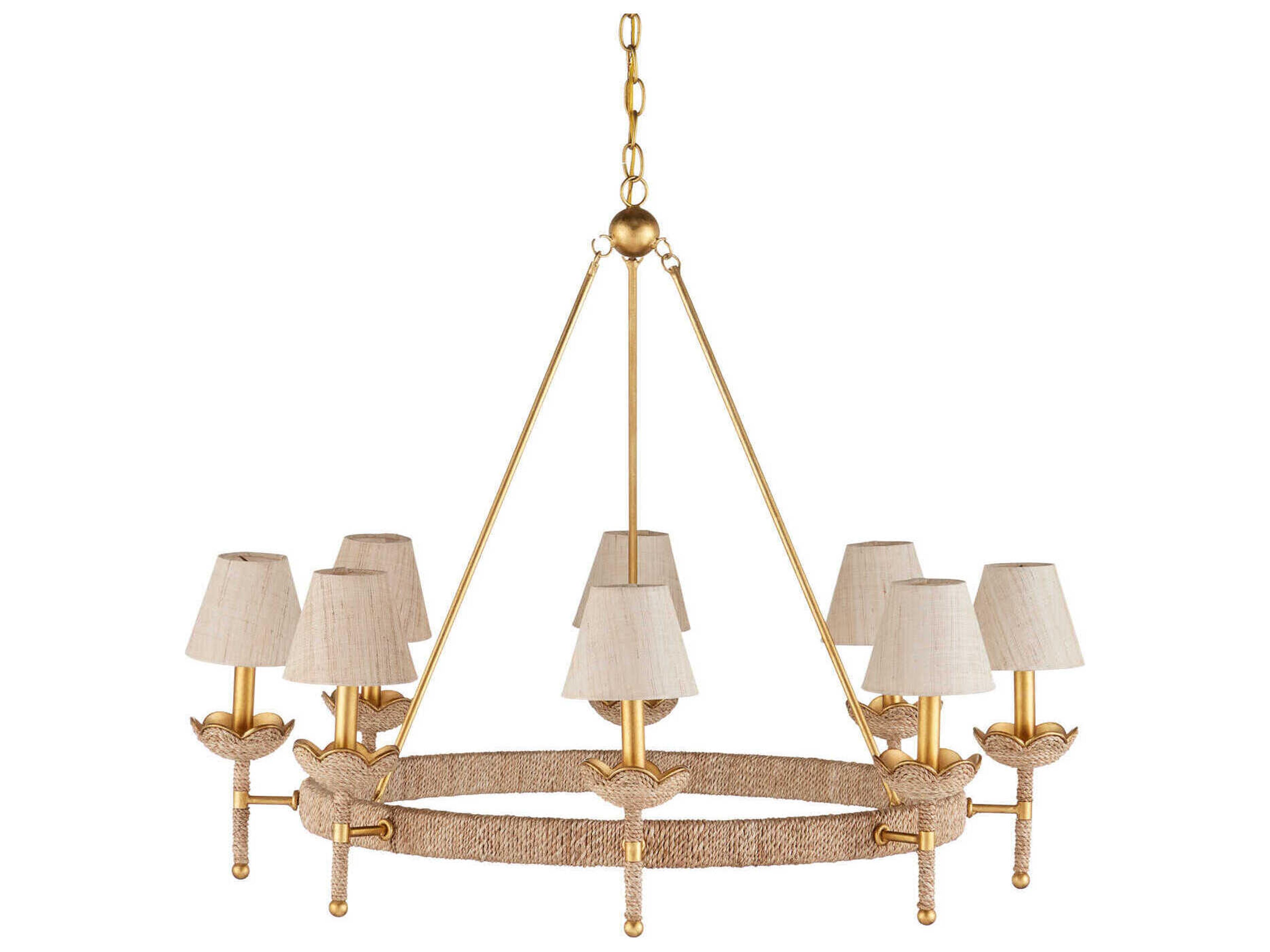 Currey & Company Vichy 8-Light Gold Chandelier