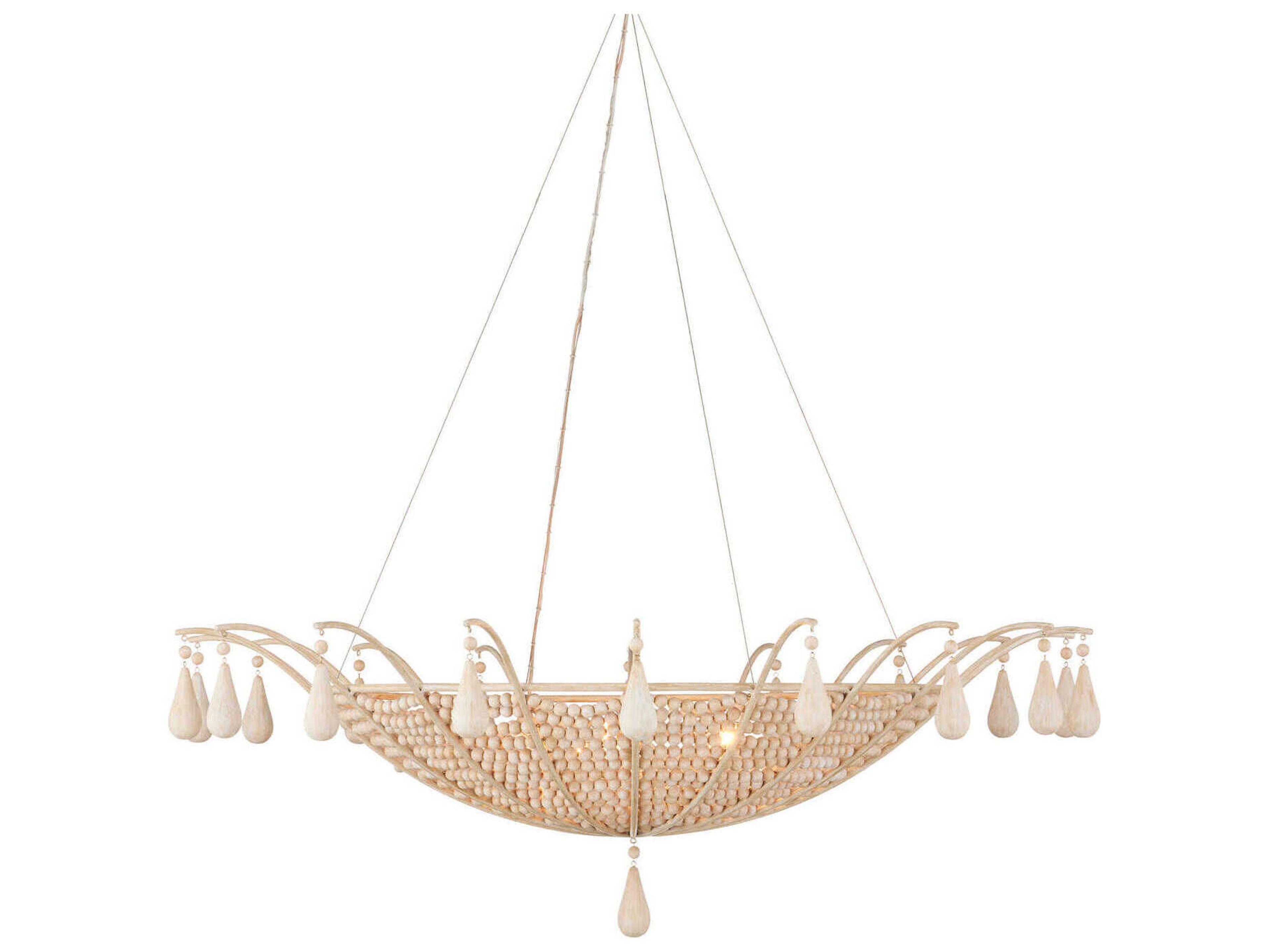 Korg 5-Light Sandstone Wood Bowl Chandelier