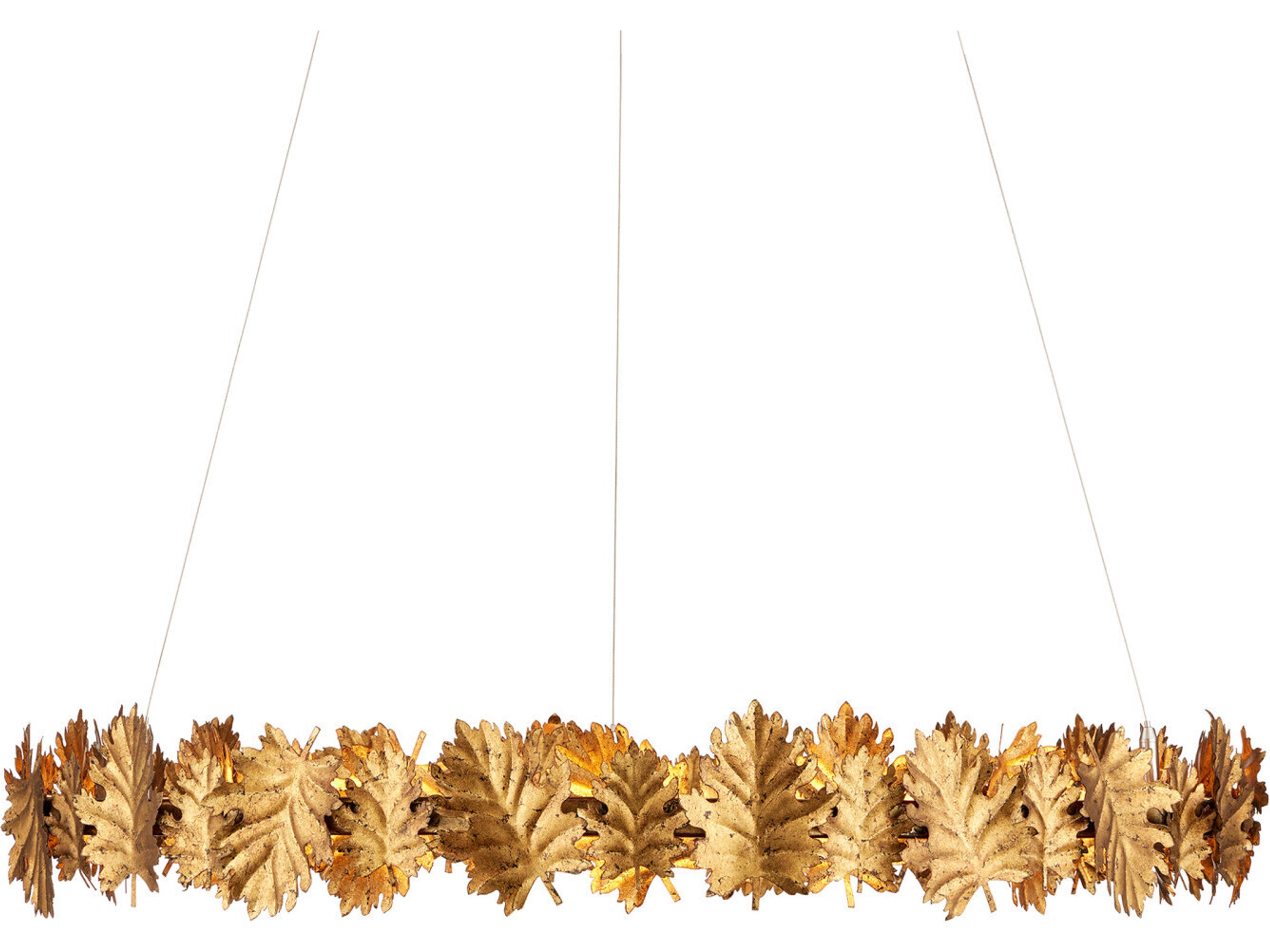 Currey & Company English 1-Light Gold Leaf Round Pendant