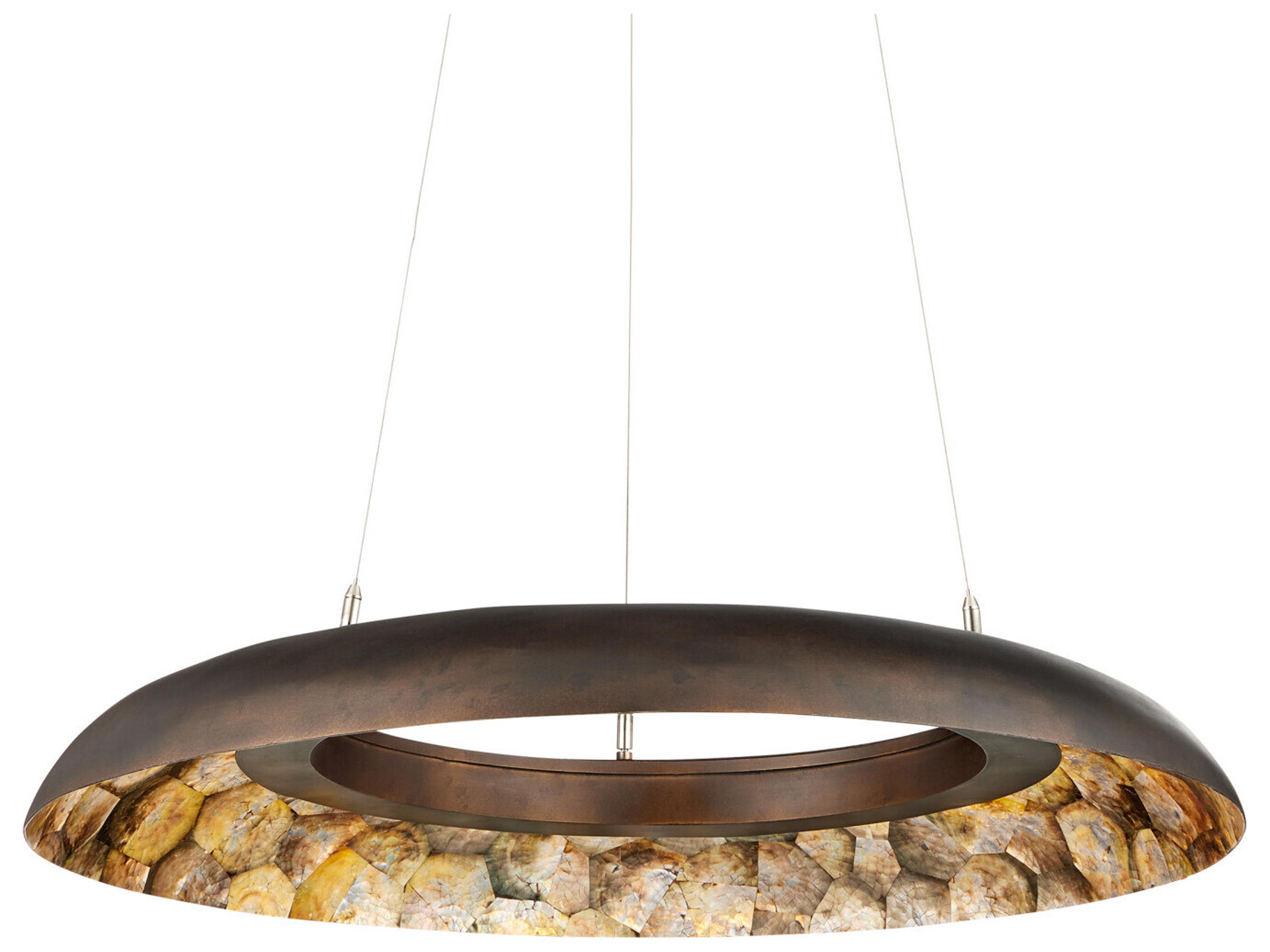 Tairagai 1-Light Natural Bronze Gold Round Pendant