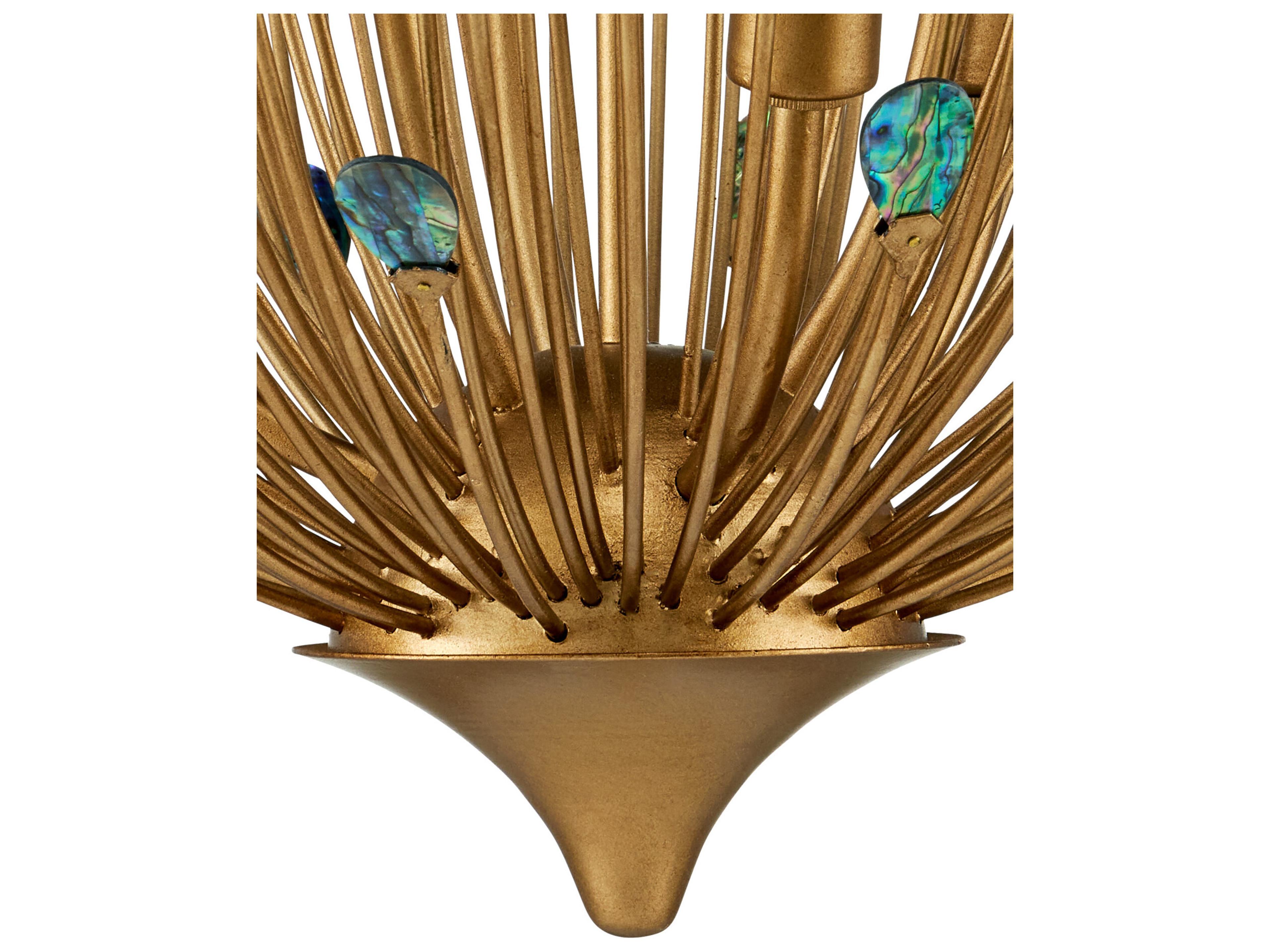 Currey & Company Delphos 6-Light Contemporary Gold Natural Chandelier