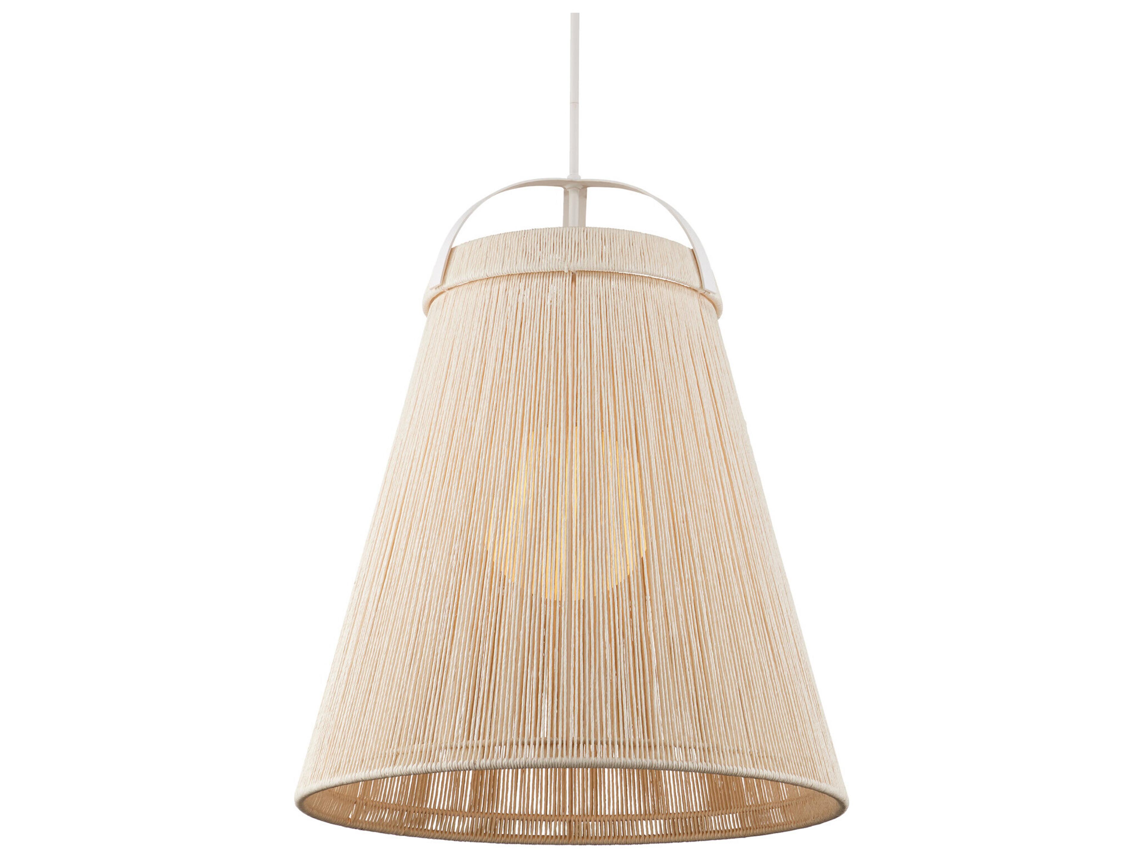 Currey & Company Parnell 1-Light White Gesso Frosted Pendant