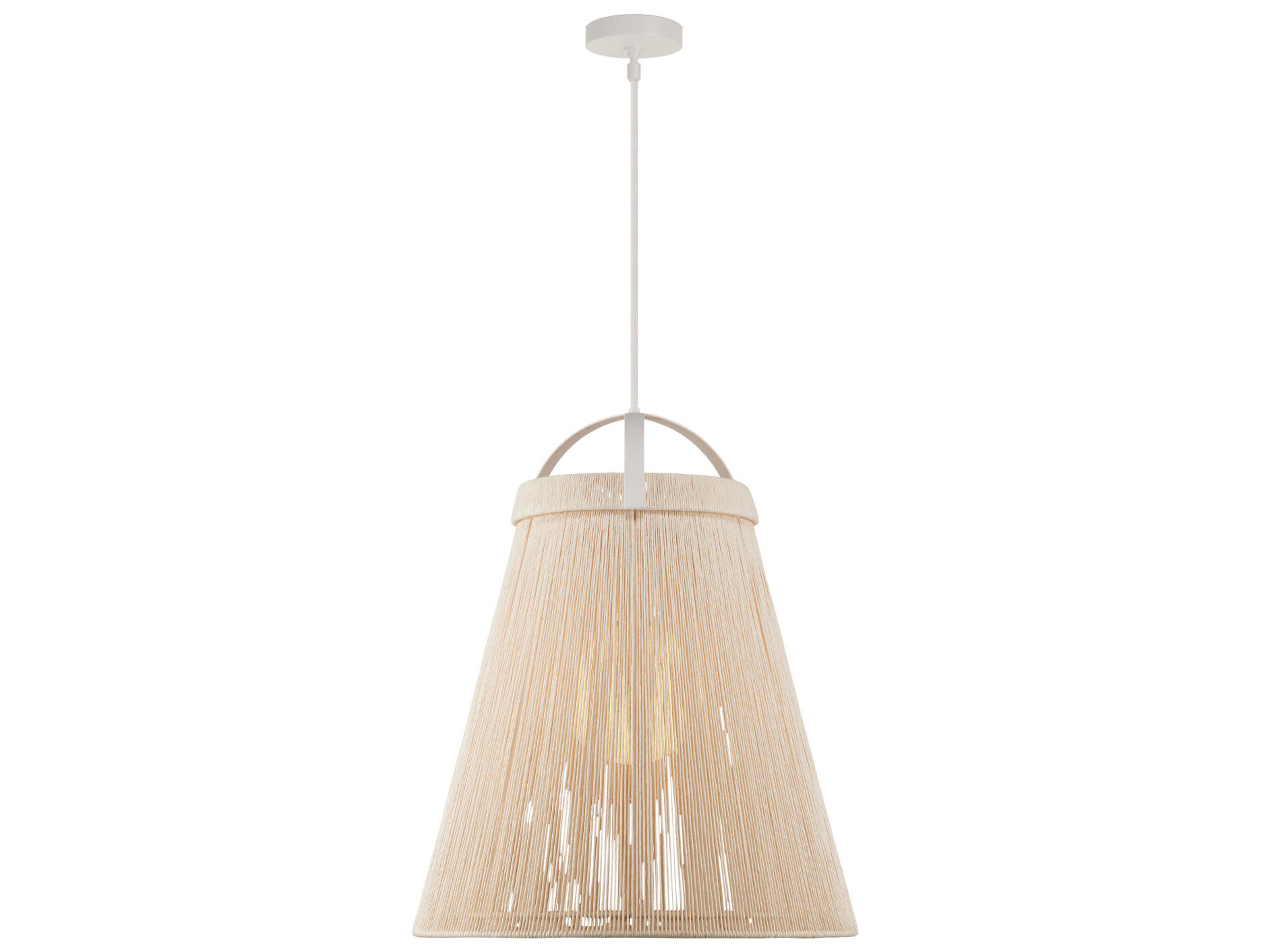 Currey & Company Parnell 1-Light White Gesso Frosted Pendant