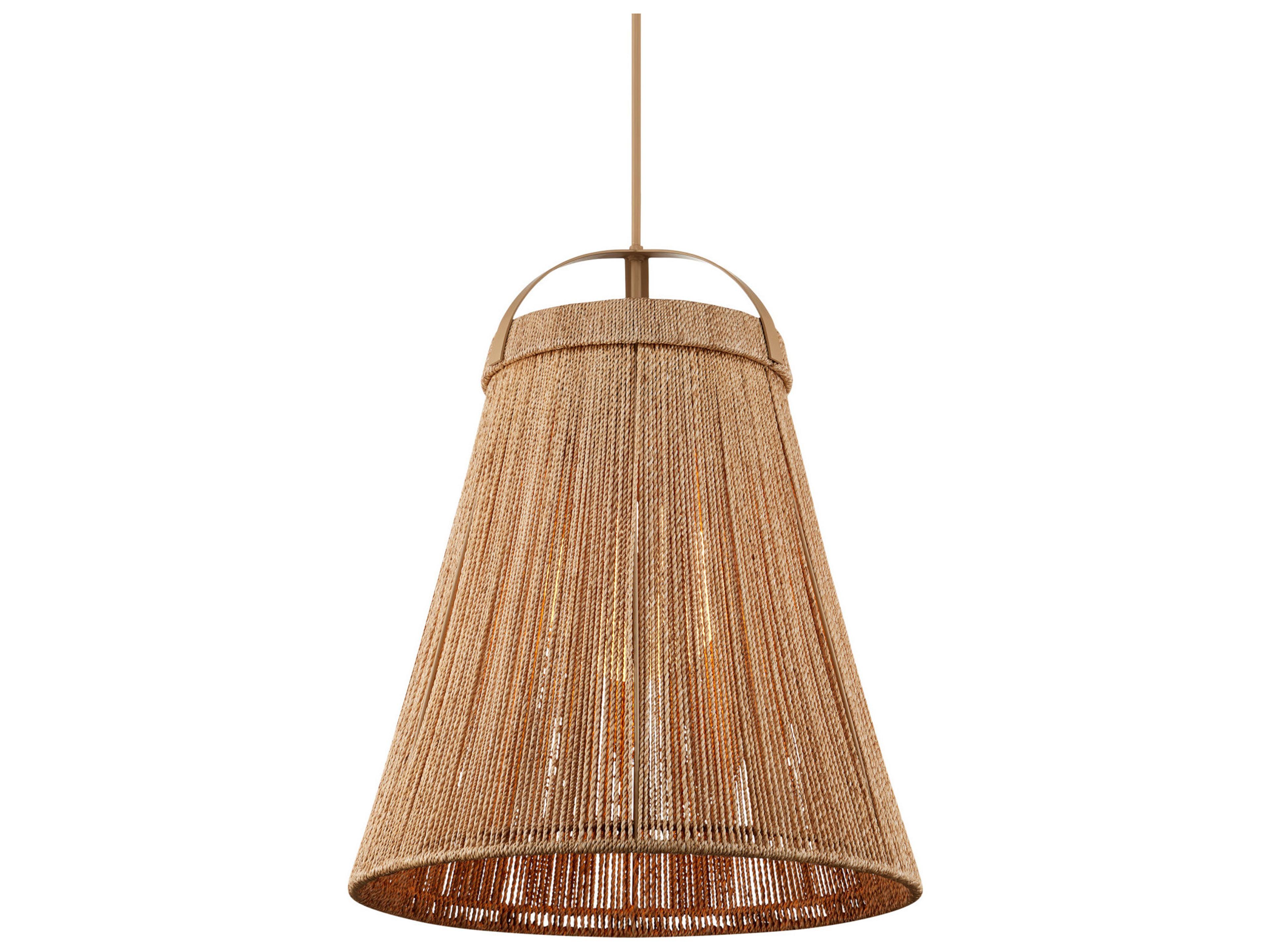 Currey & Company Parnell 1-Light Natural Beige Frosted White Brown Pendant