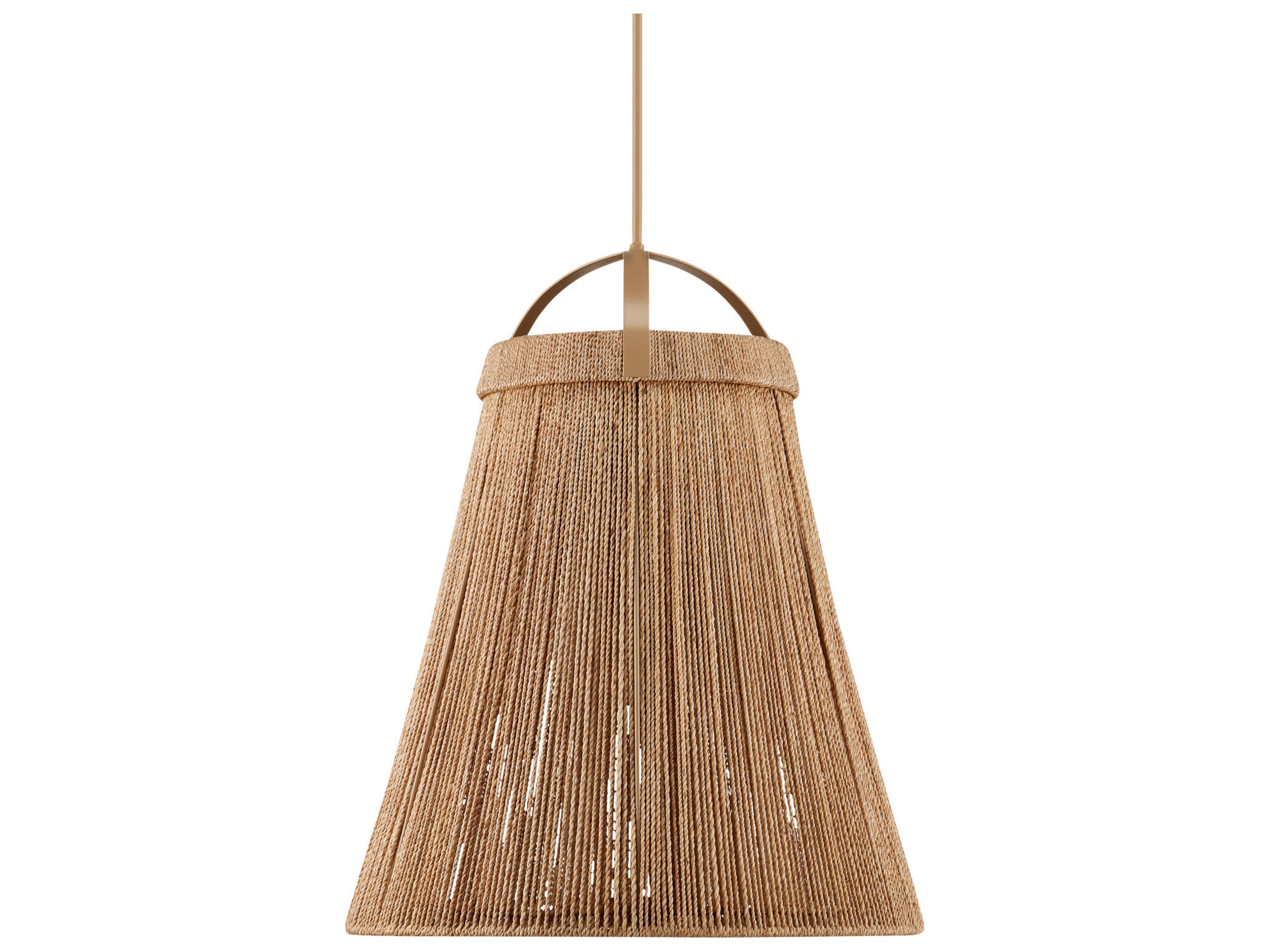 Currey & Company Parnell 1-Light Natural Beige Frosted White Brown Pendant