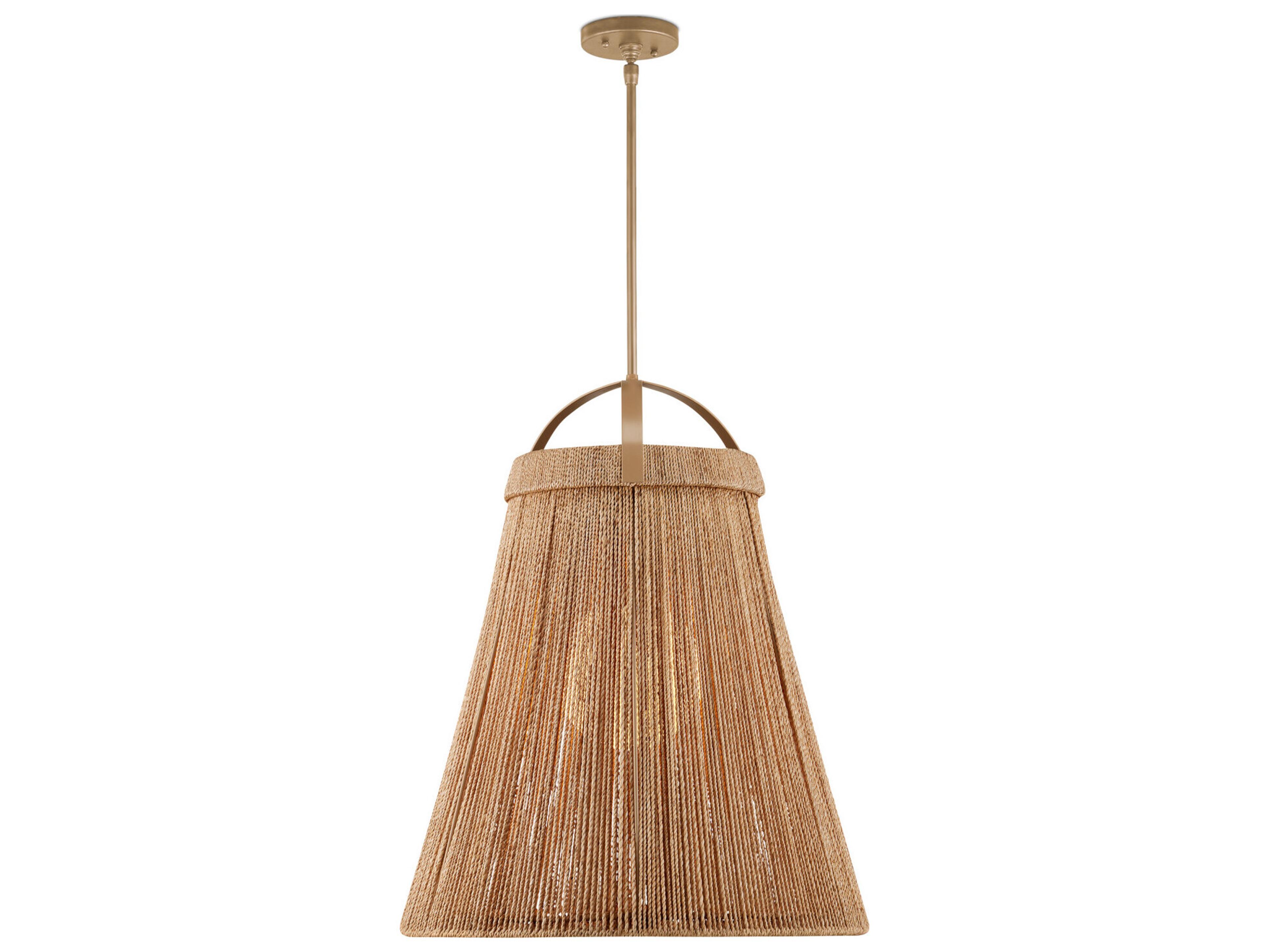 Currey & Company Parnell 1-Light Natural Beige Frosted White Brown Pendant