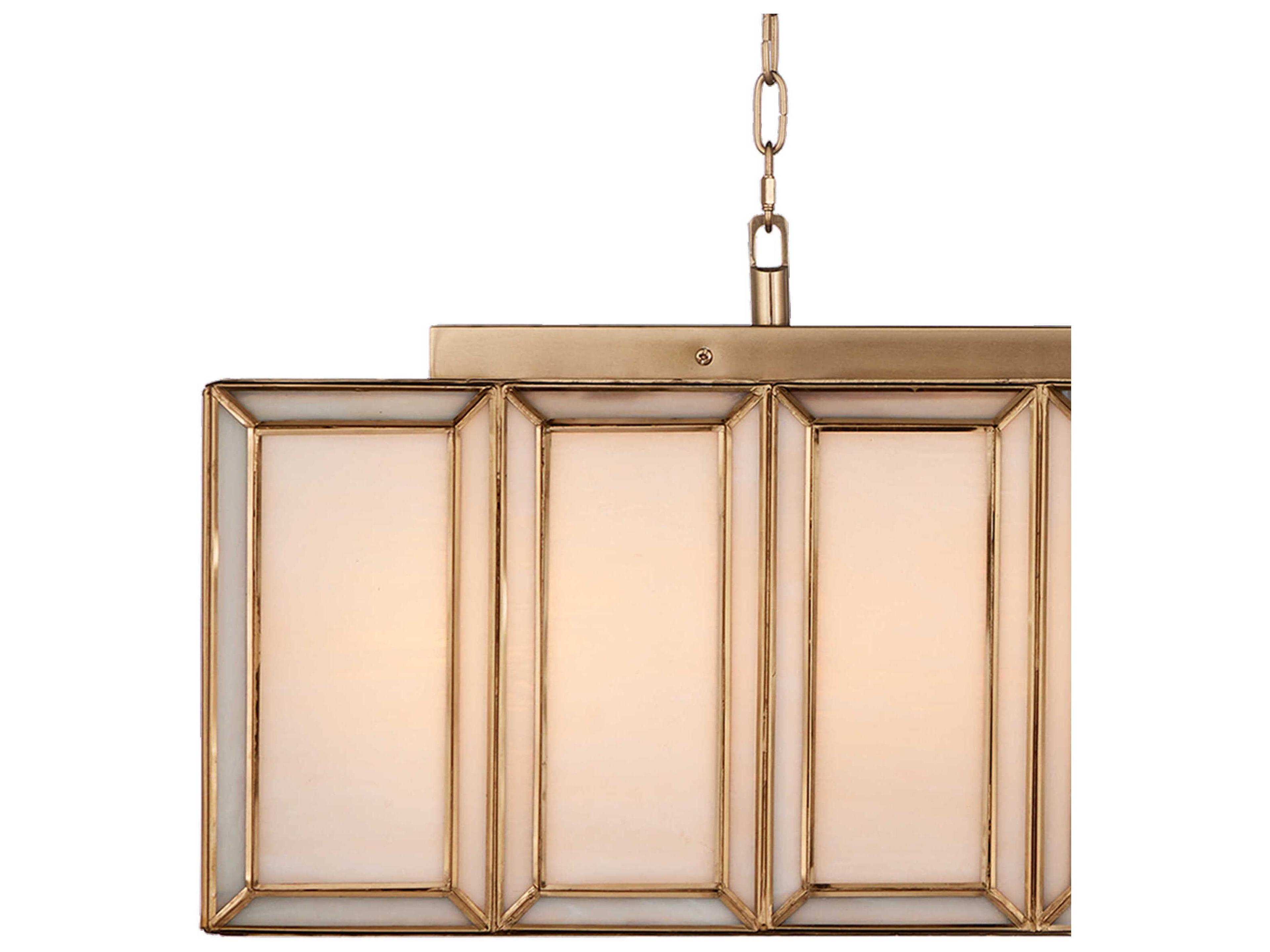 Currey & Company Daze 6-Light White Antique Brass Island Pendant