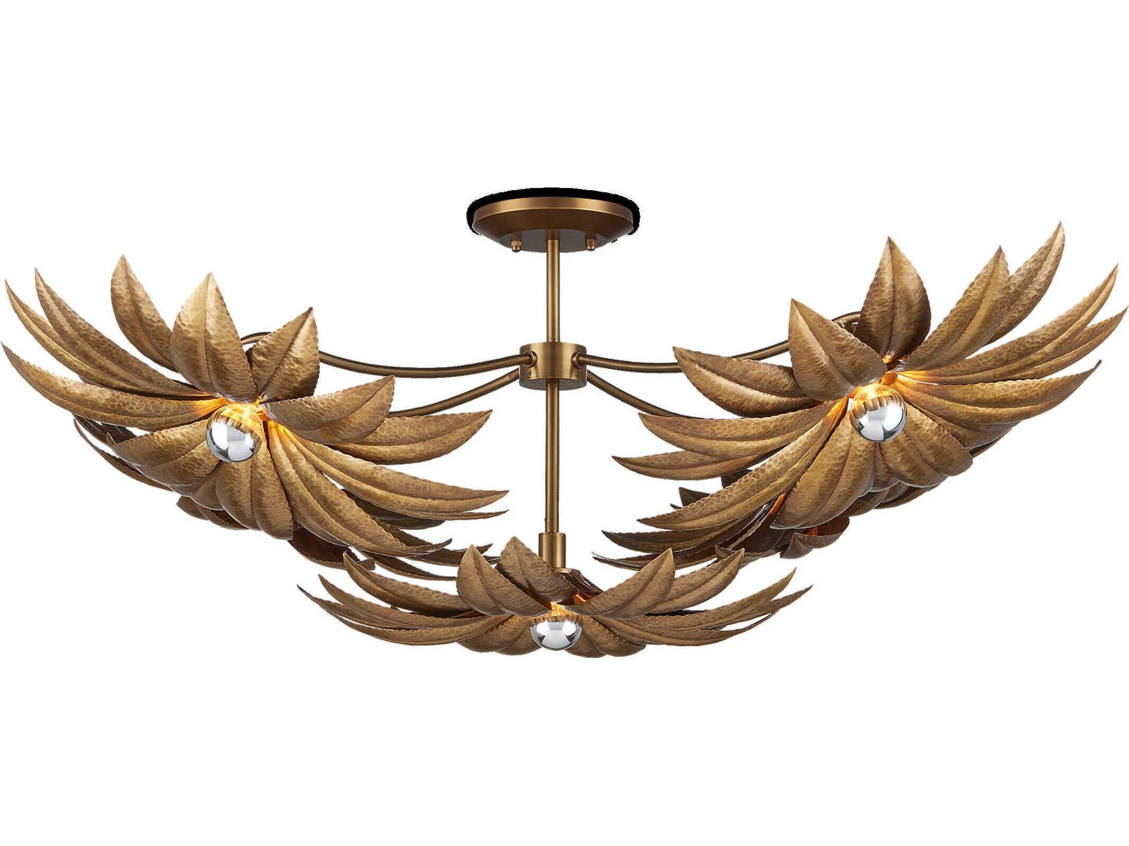 Alithea 5-Light Antique Brass Semi Flush Mount