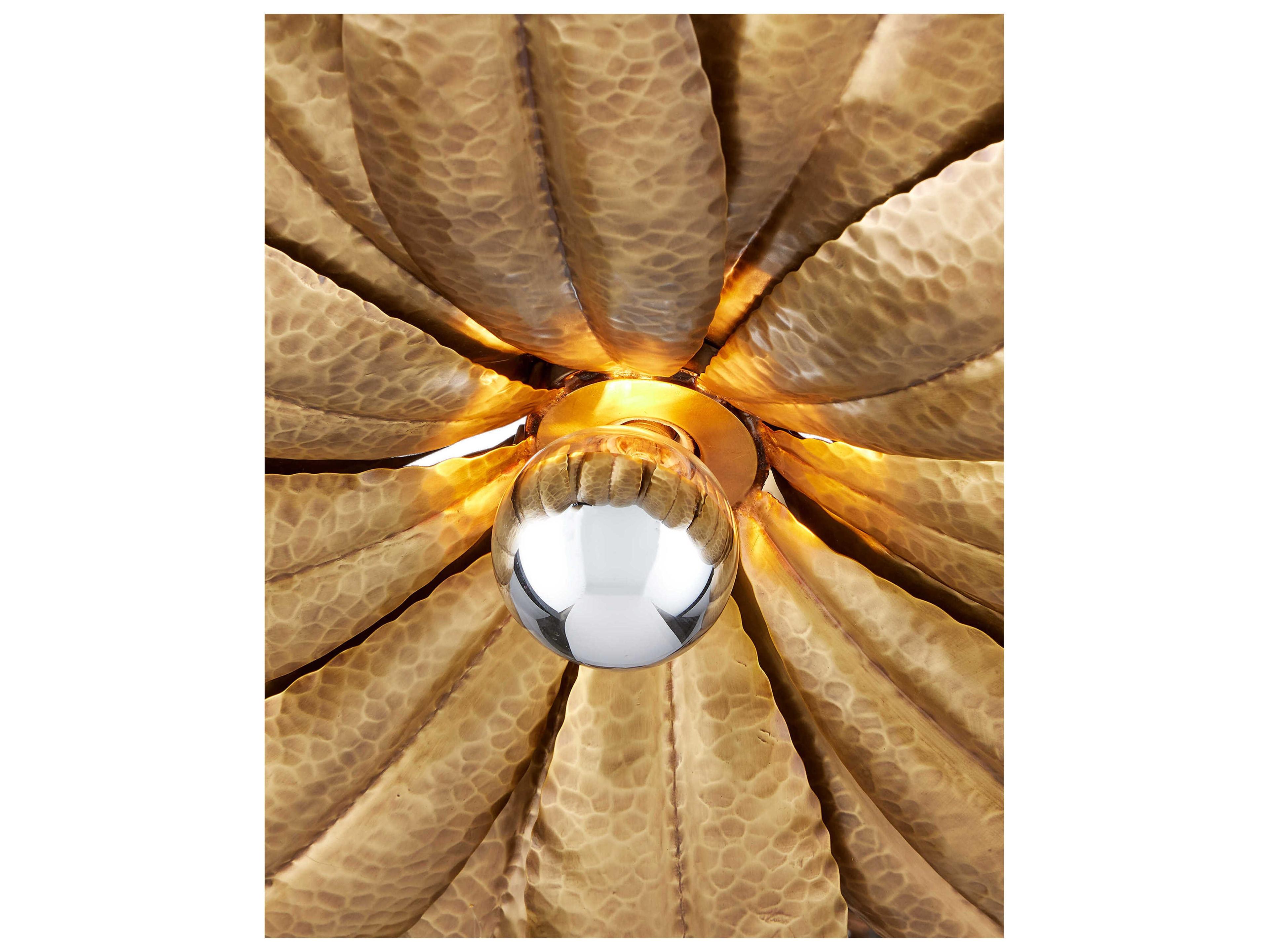 Currey & Company Alithea 5-Light Antique Brass Semi Flush Mount