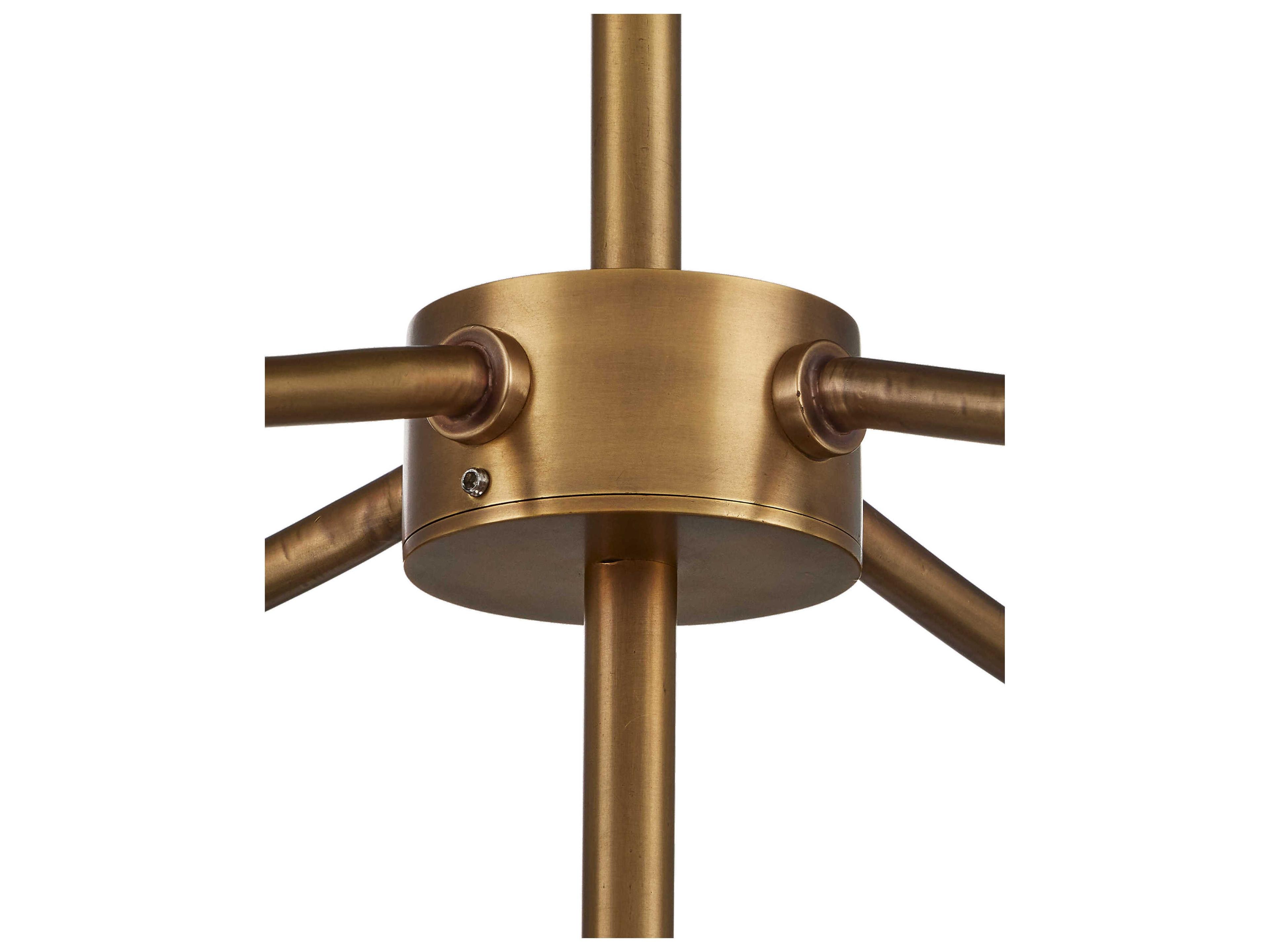 Currey & Company Alithea 5-Light Antique Brass Semi Flush Mount