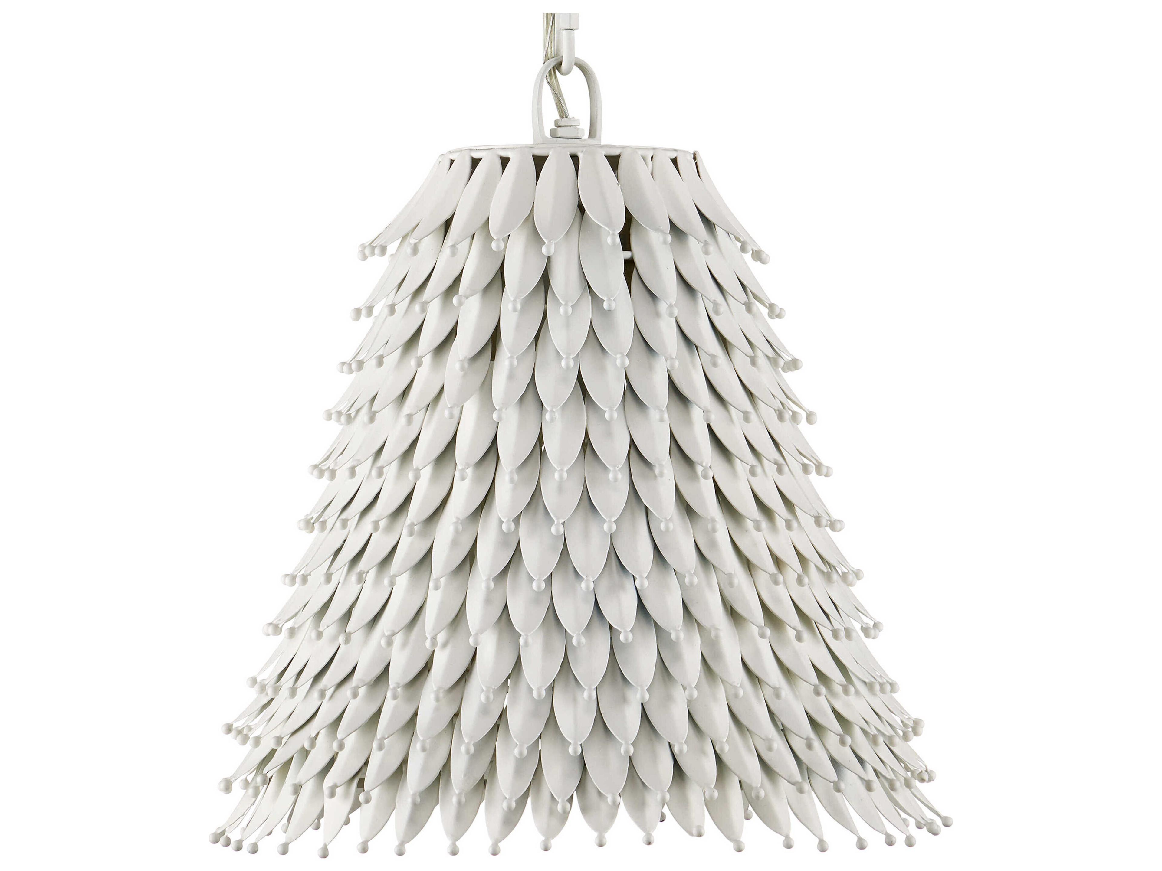 Currey & Company Overlay 1-Light White Bell Pendant