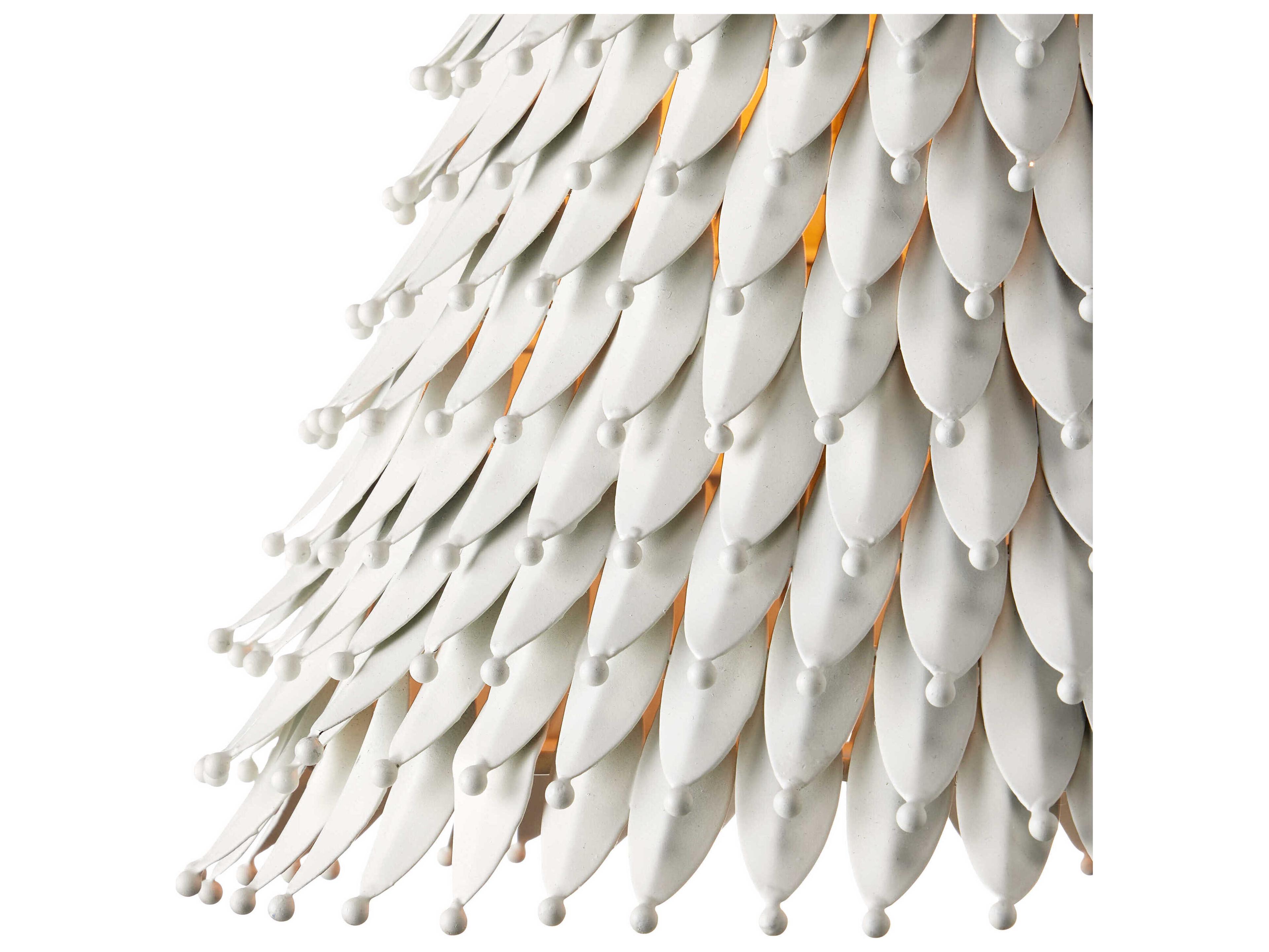 Currey & Company Overlay 1-Light White Bell Pendant