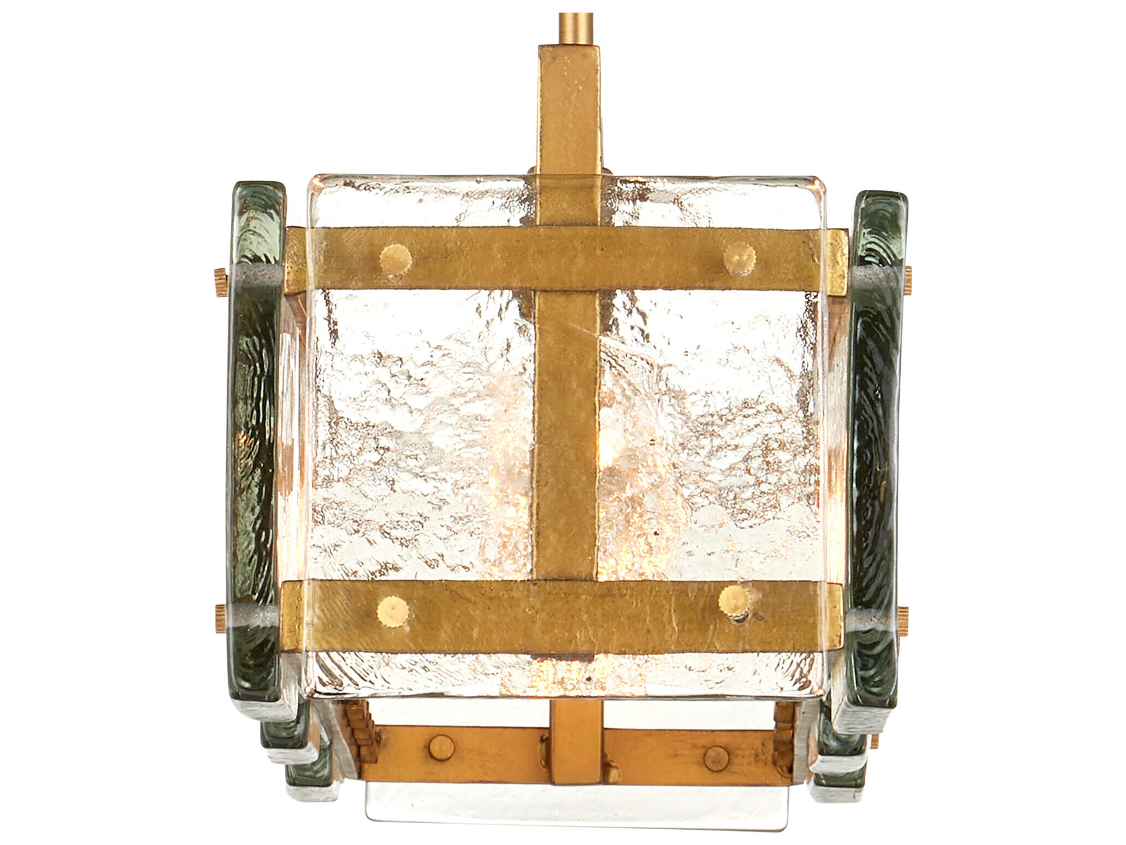 Currey & Company Countervail 6-Light Clear Antique Brass Island Pendant