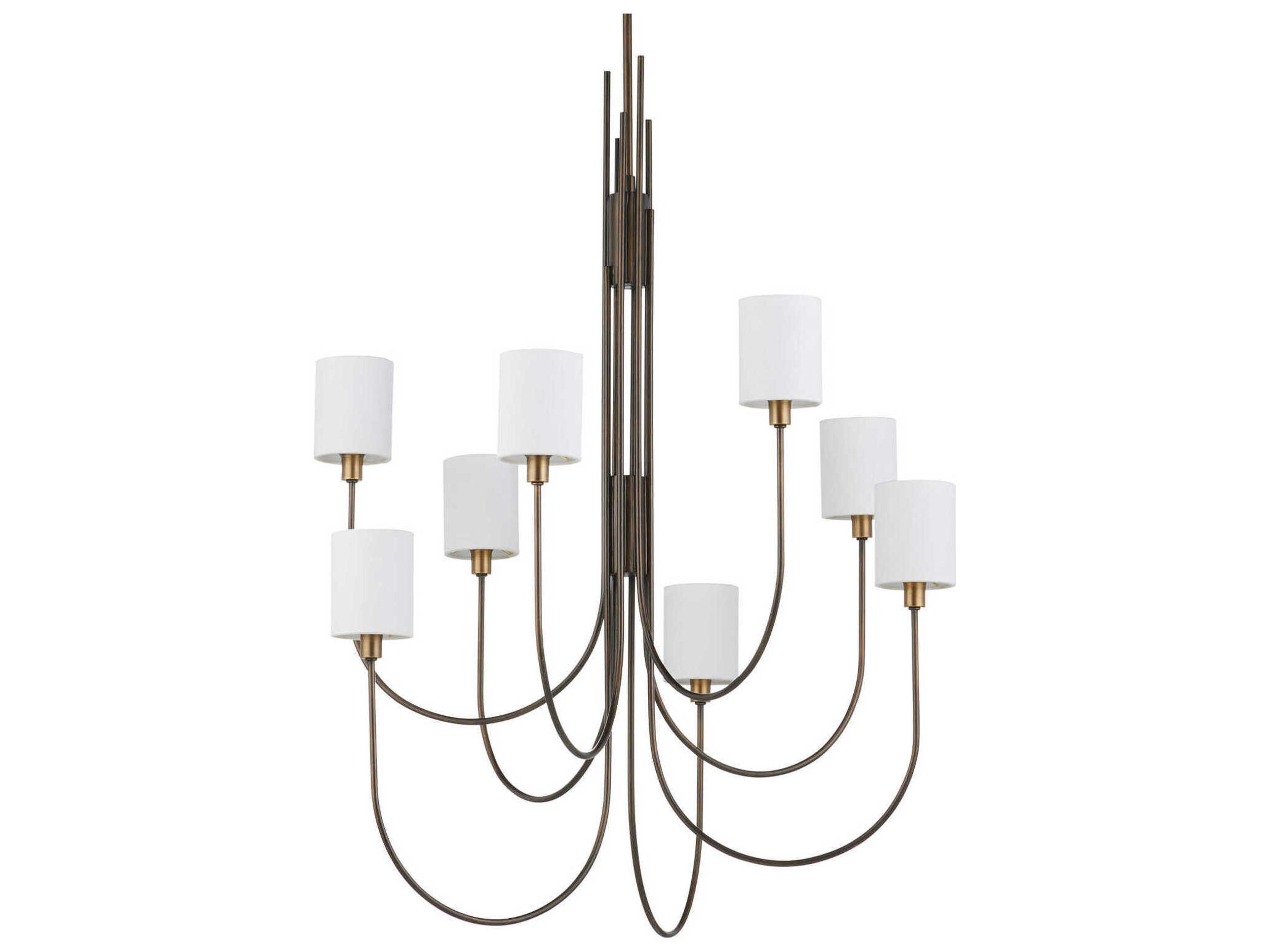 Currey & Company Archetype 8-Light Statuary Bronze Antique Brass Chandelier