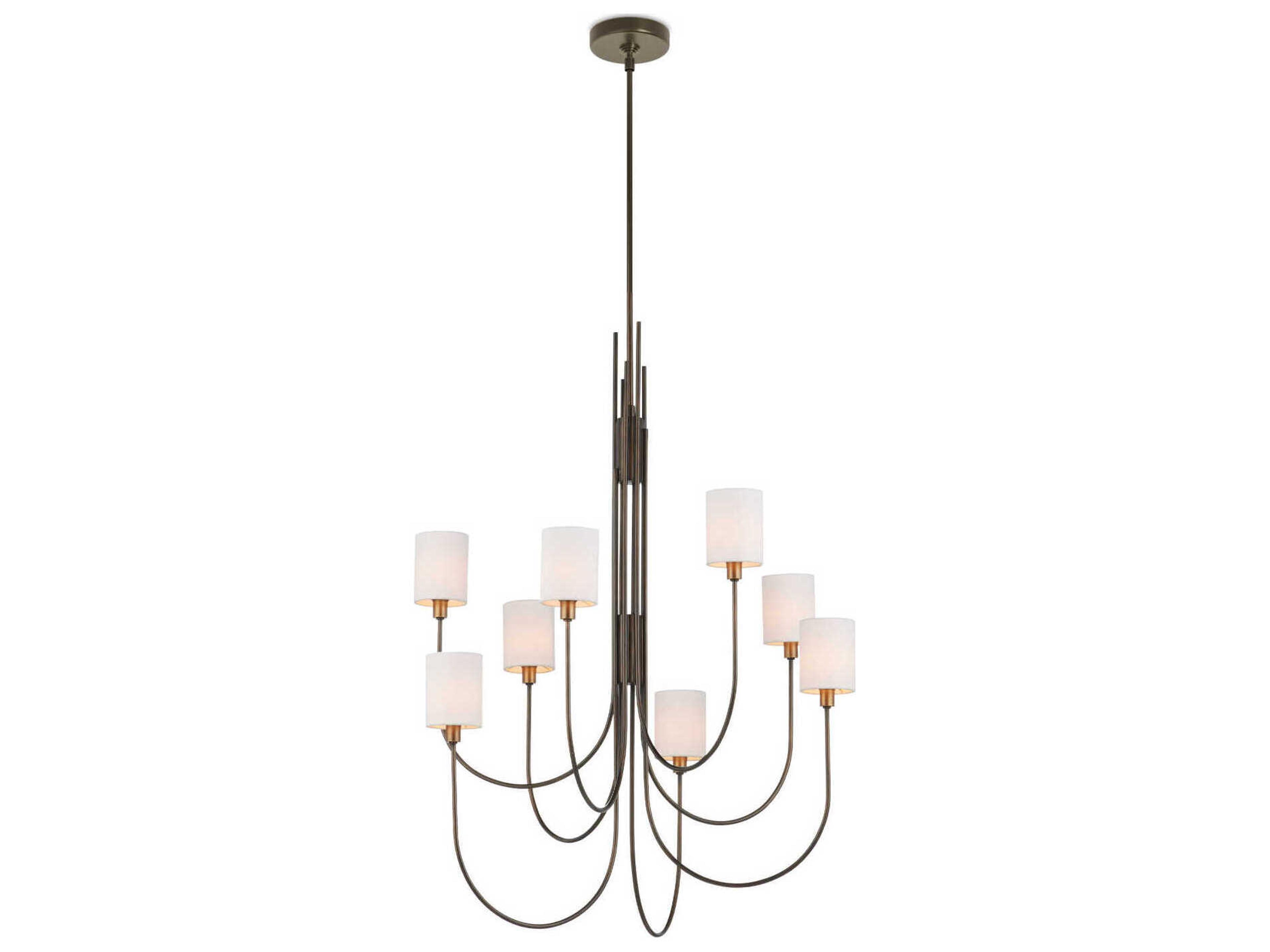 Currey & Company Archetype 8-Light Statuary Bronze Antique Brass Chandelier