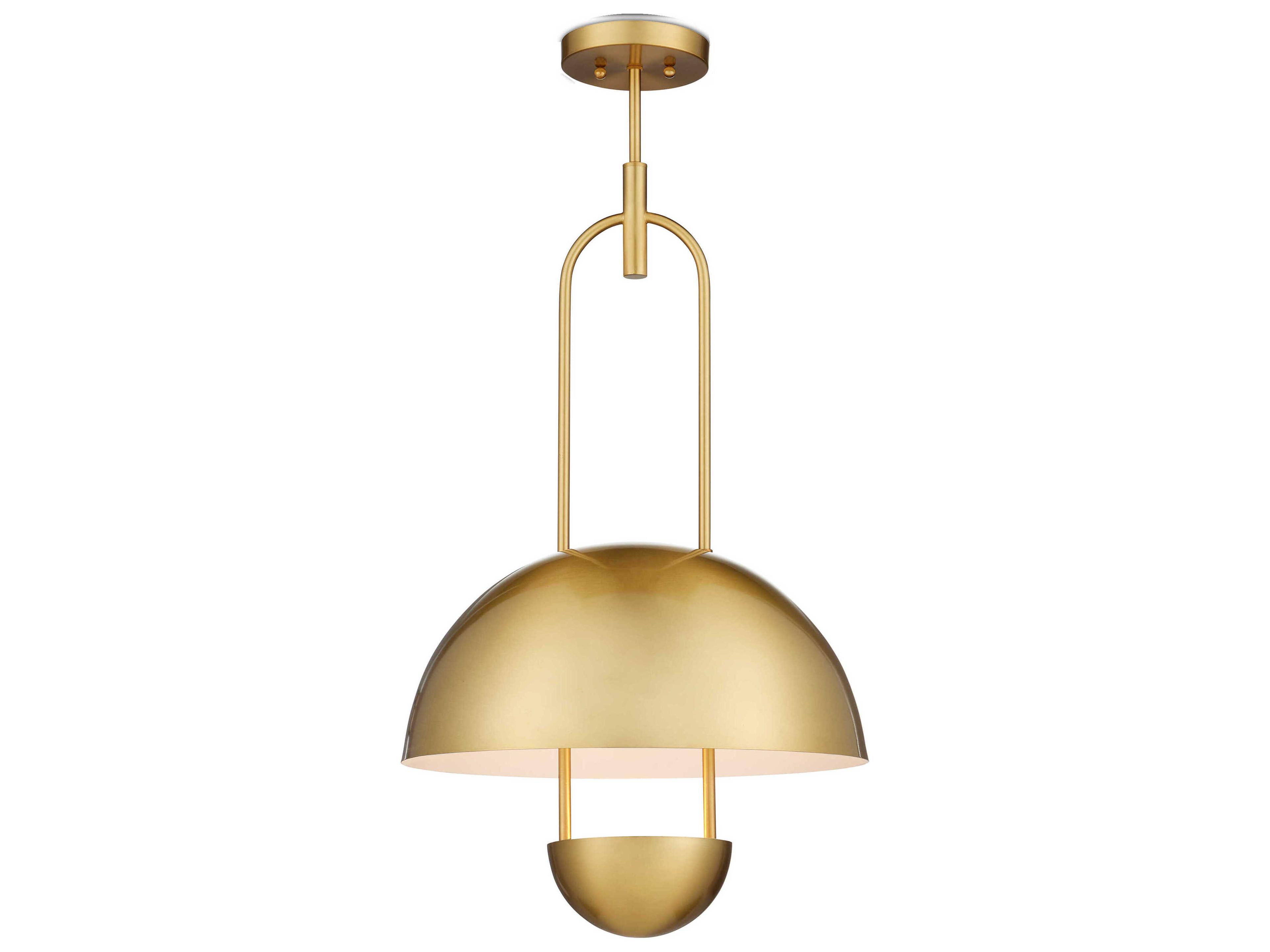 Creighton 1-Light Brass White Dome Semi Flush Mount