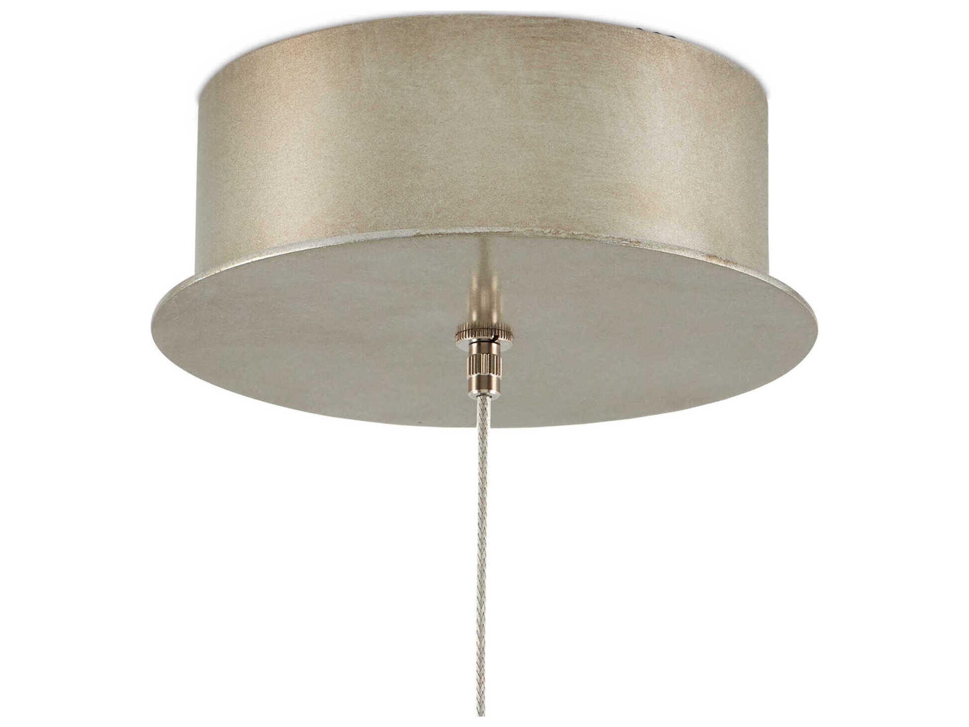 Currey & Company Virtu 1-Light Natural Silver White Dome Mini Pendant