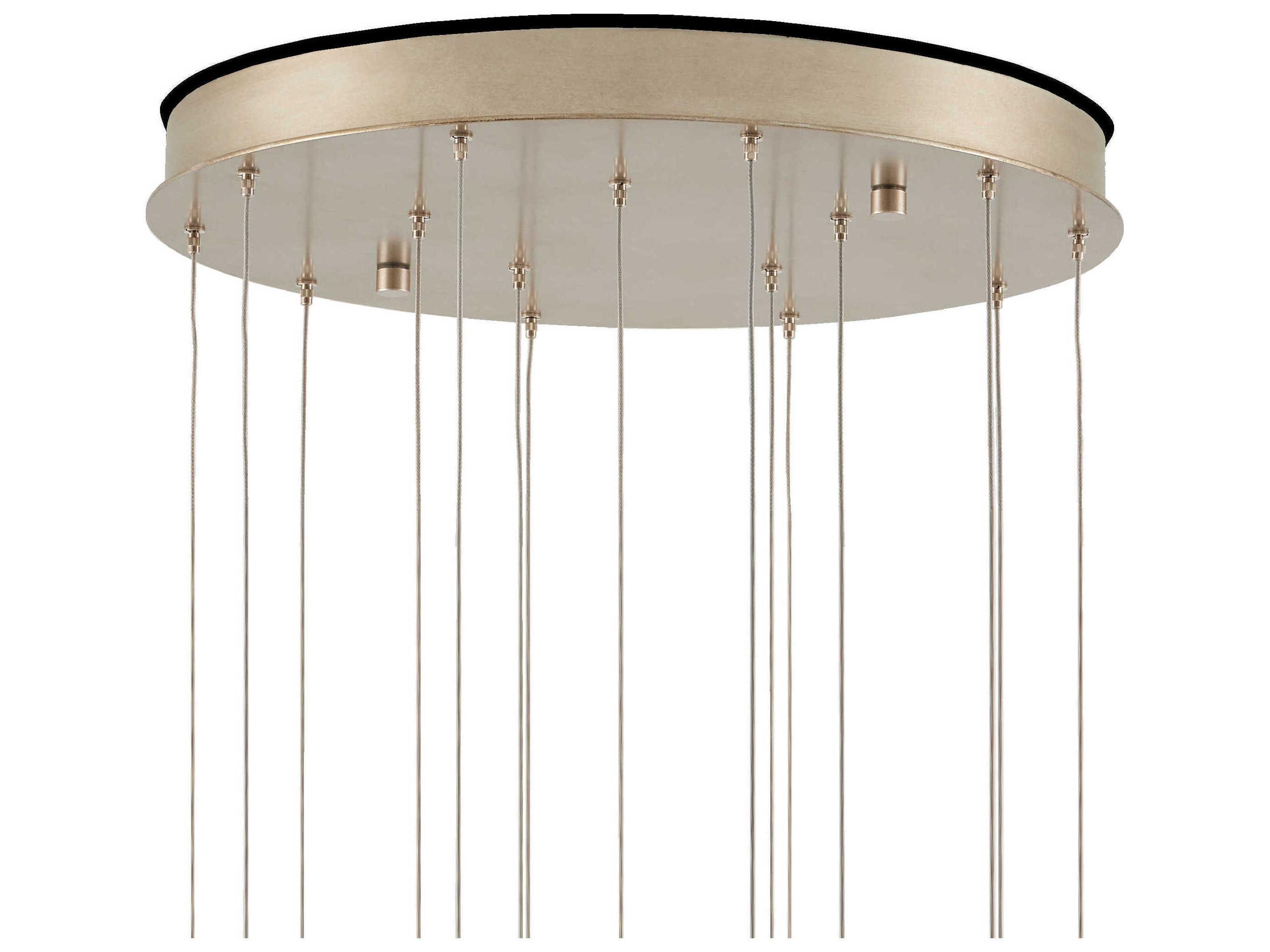 Currey & Company Parish 15-Light White Antique Brass Silver Pendant