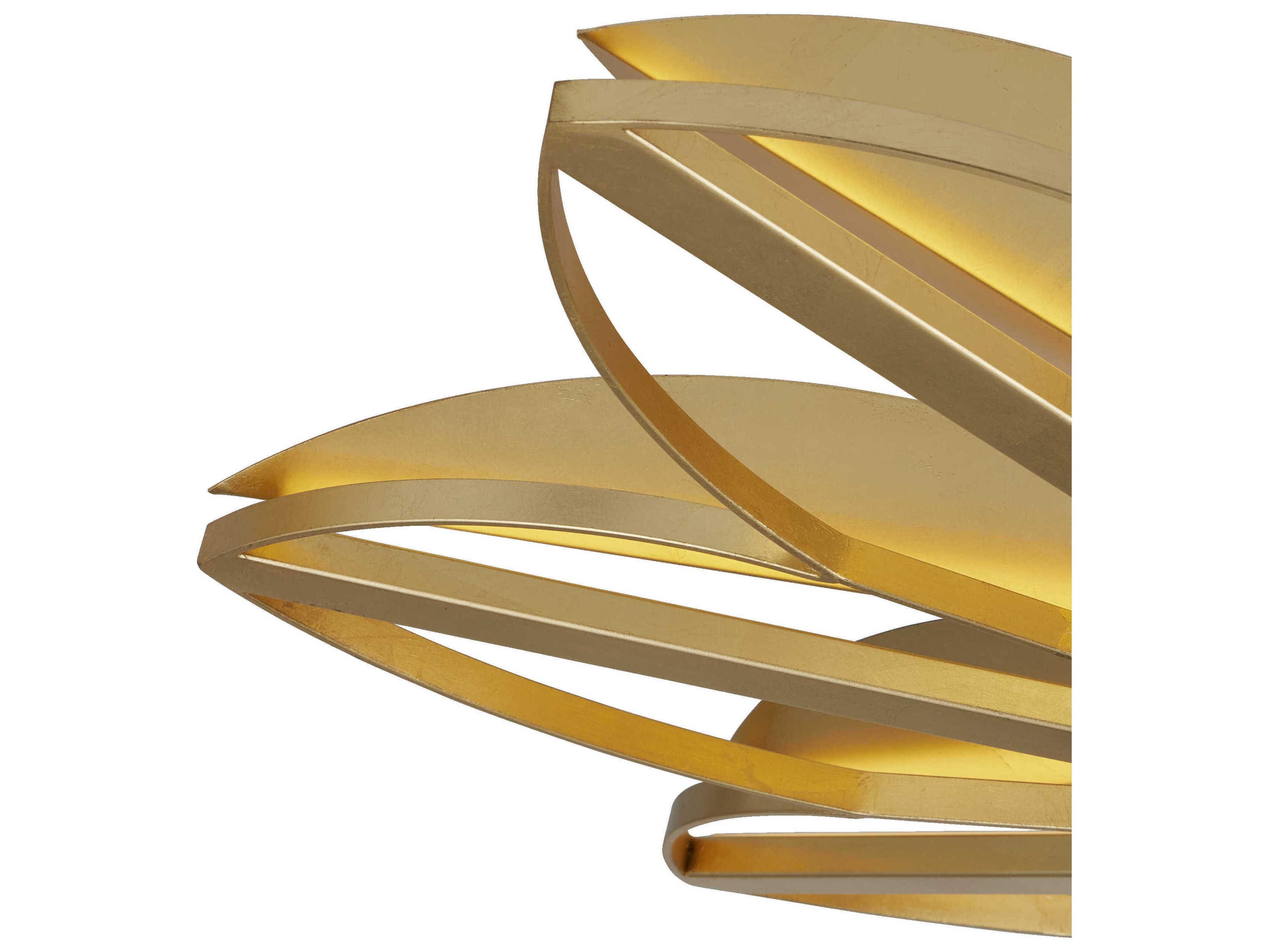 Currey & Company Stewart 8-Light Gold Leaf Geometric Semi Flush Mount