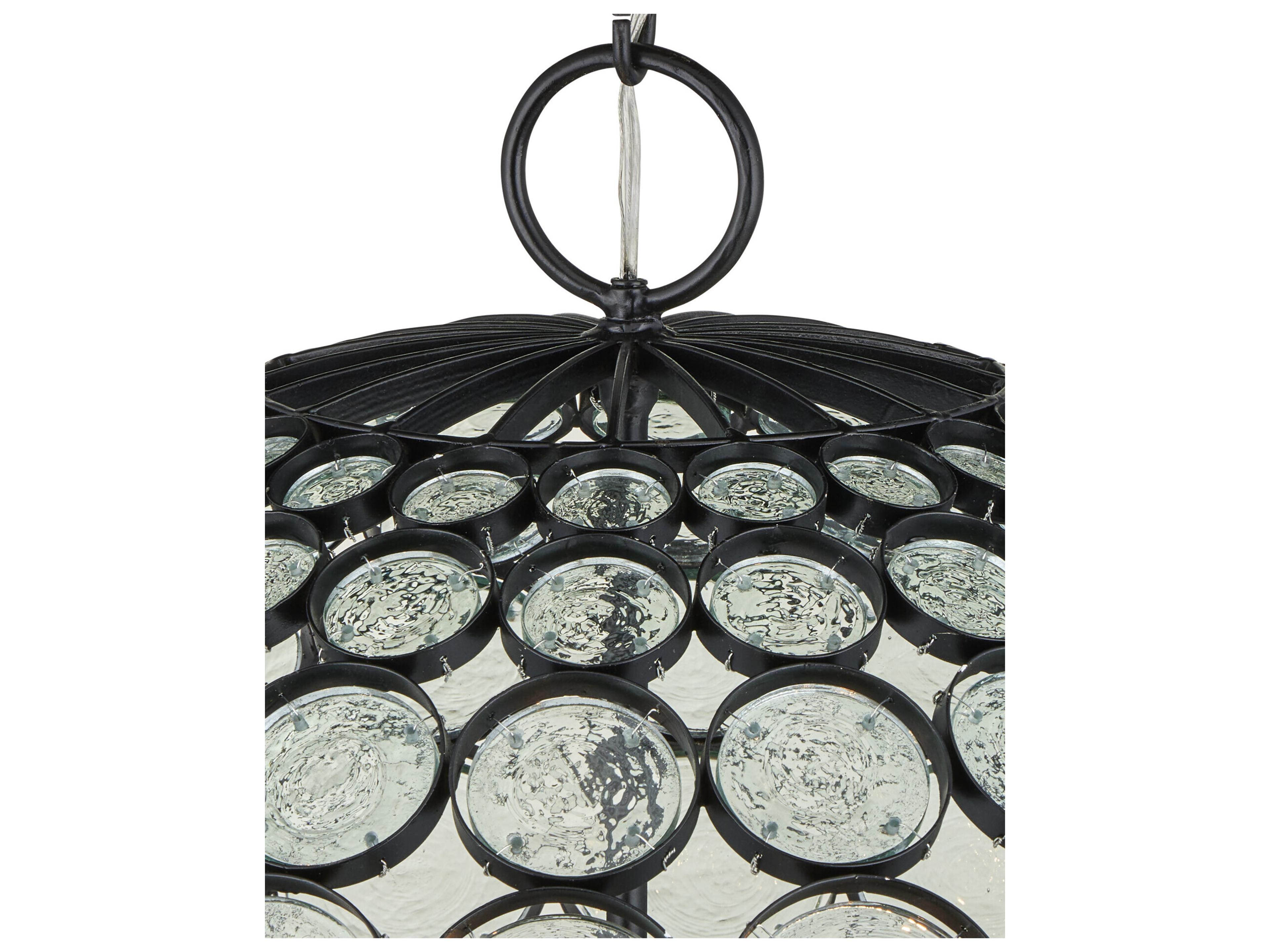 Currey & Company Etude 6-Light Satin Black Globe Pendant