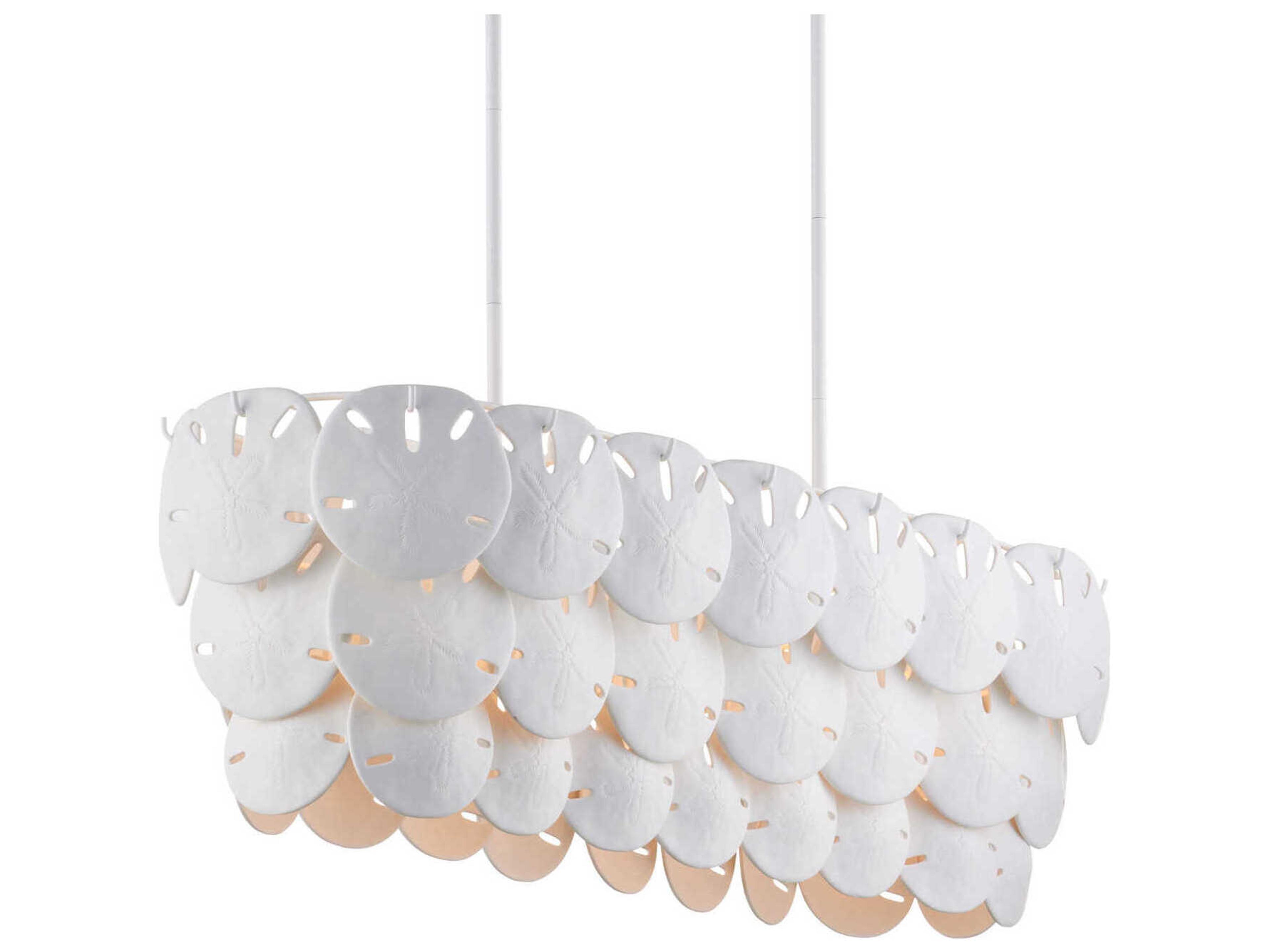 Currey & Company Tulum 5-Light Sugar White Linear Island Pendant