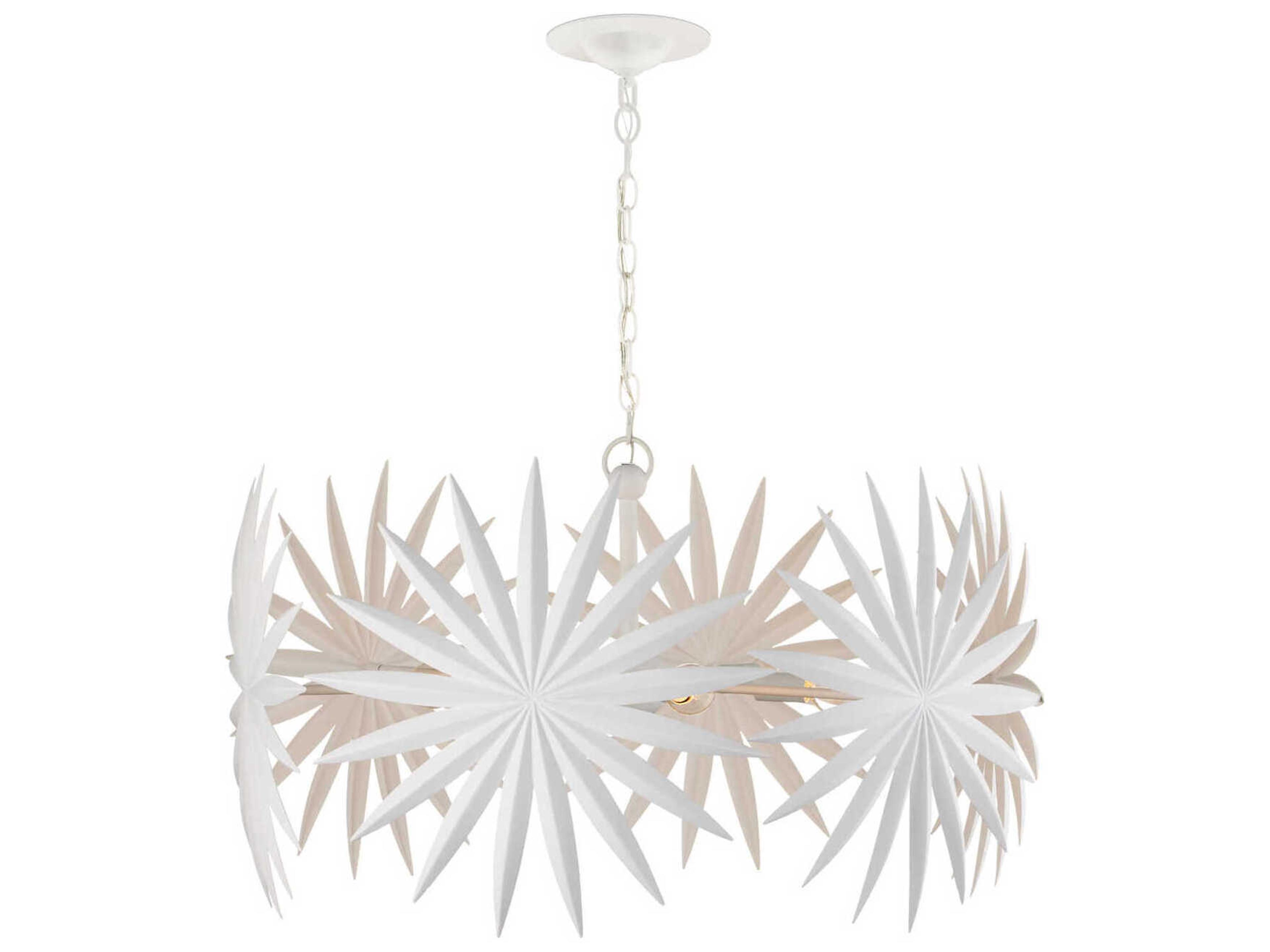 Currey & Company Bismarkia 6-Light Gesso White Chandelier