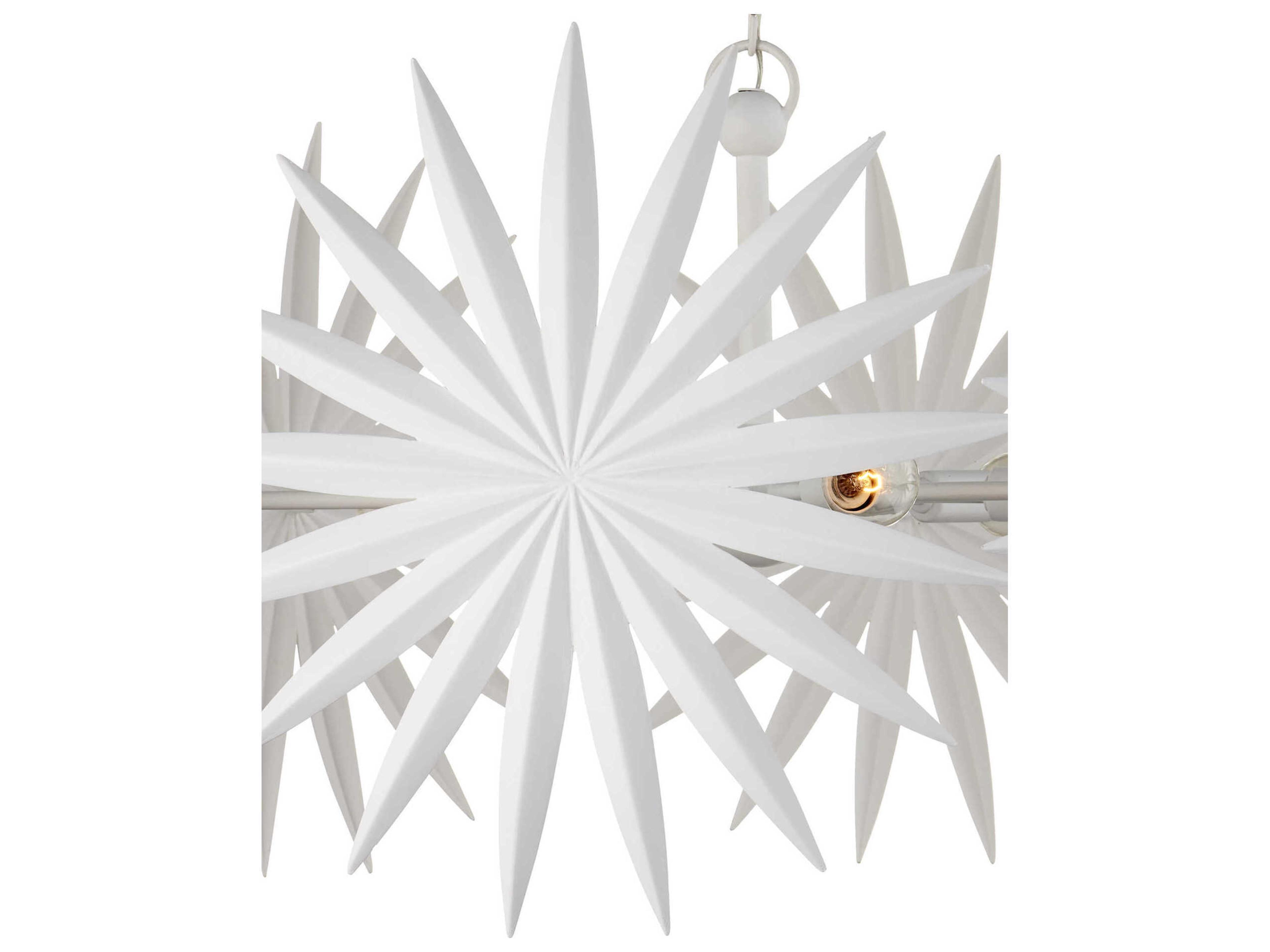 Currey & Company Bismarkia 6-Light Gesso White Chandelier