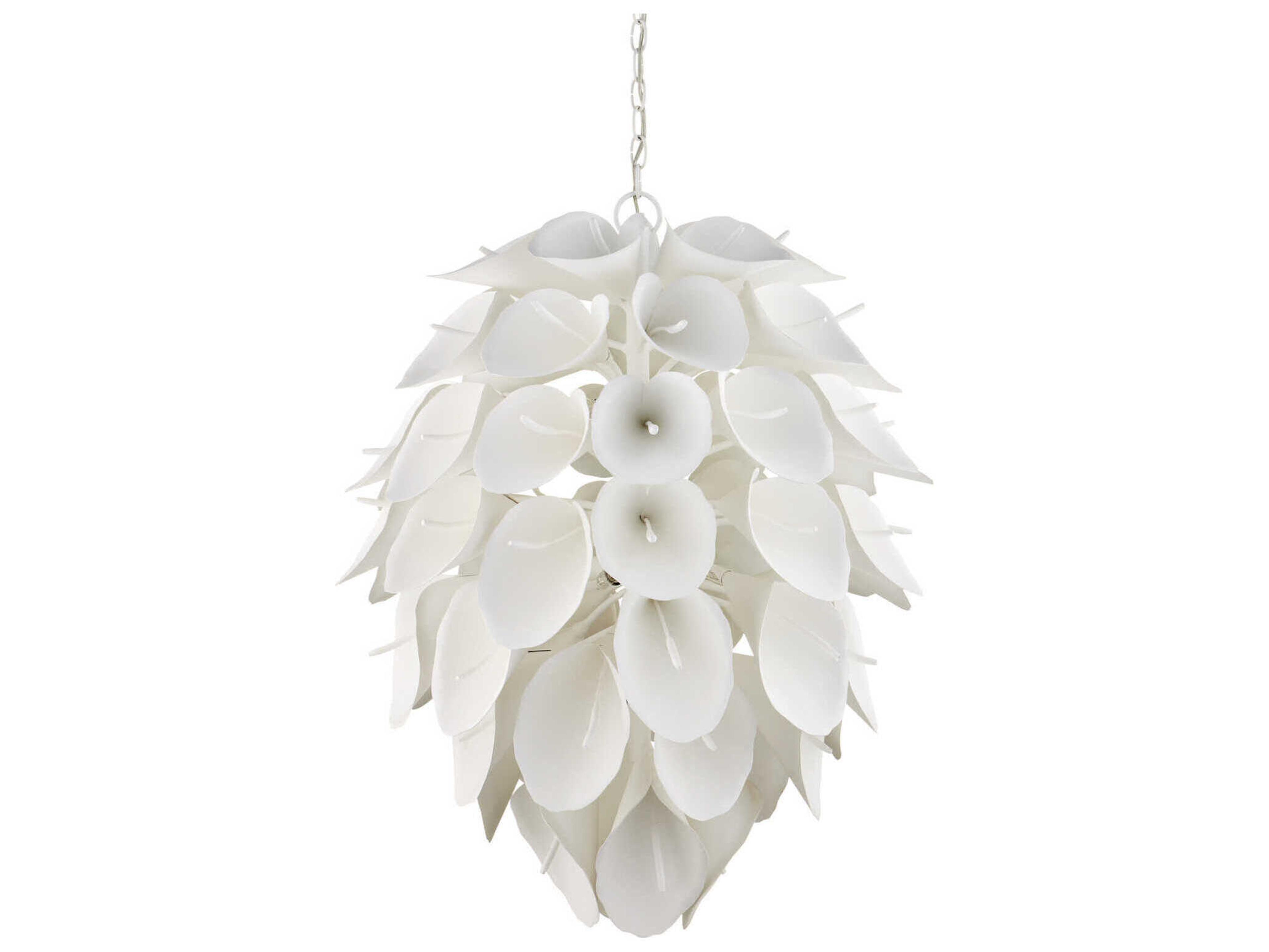 Currey & Company Diego 9-Light Gesso White Chandelier