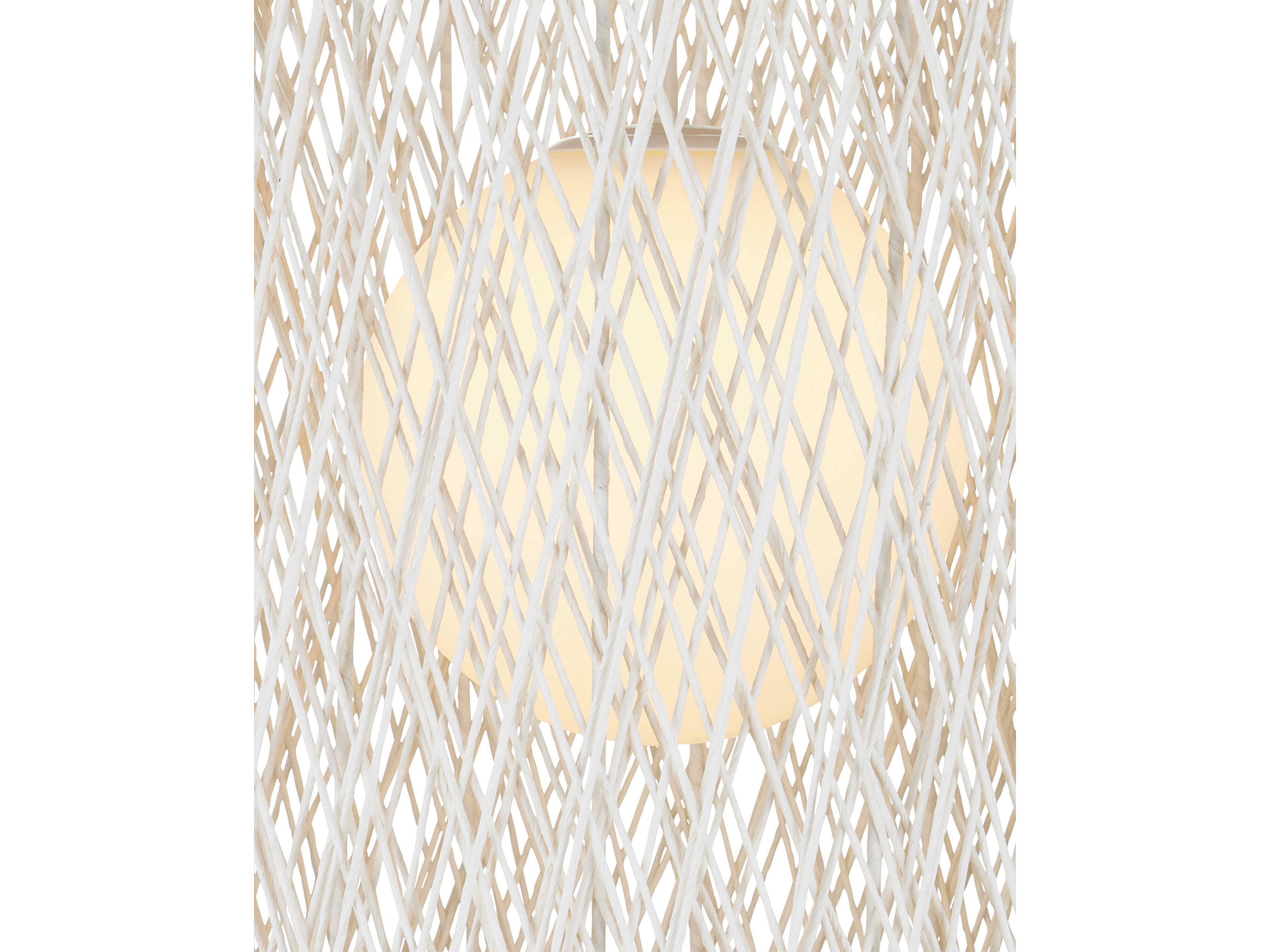 Currey & Company Cocoon 1-Light Cream Vanilla White Cylinder Globe Pendant