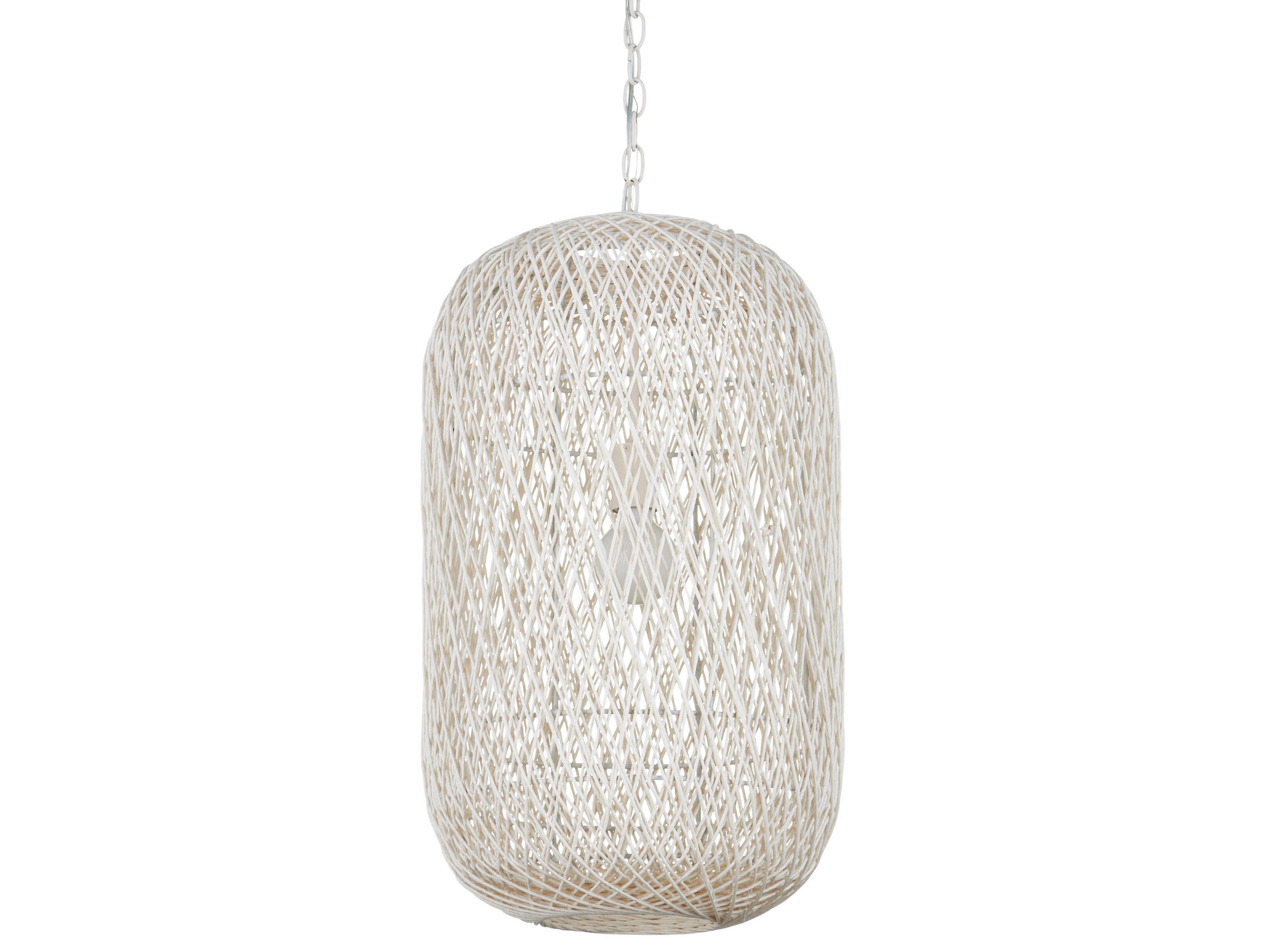 Currey & Company Cocoon 1-Light Cream Vanilla White Cylinder Globe Pendant