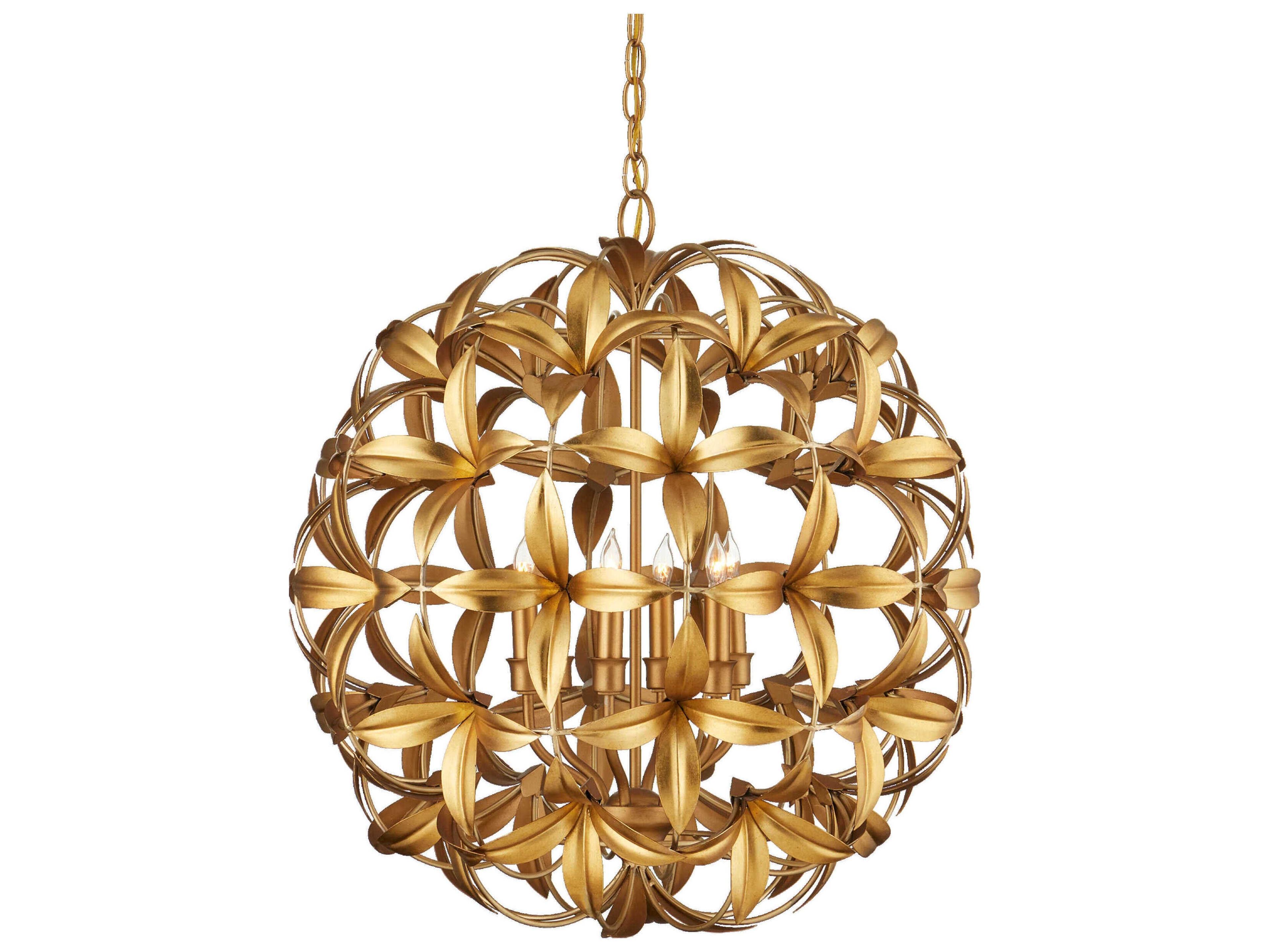 Currey & Company Helenium 6-Light Gold Candelabra Chandelier