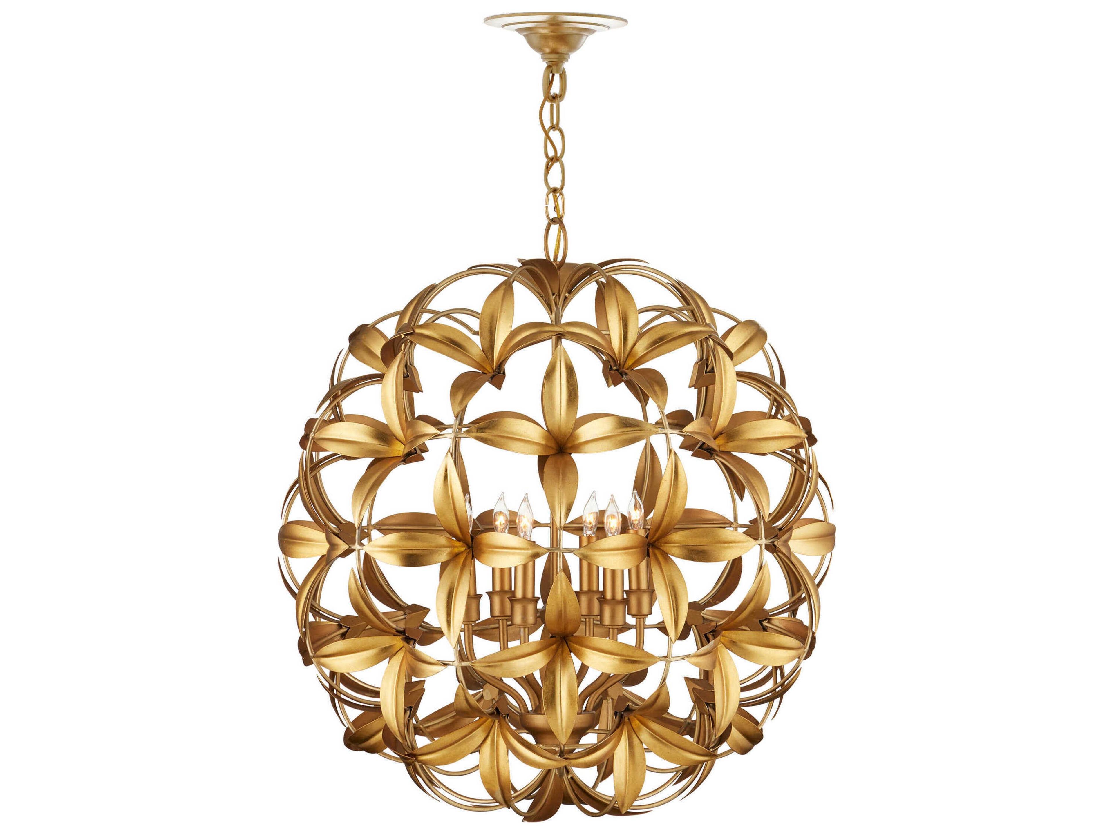 Currey & Company Helenium 6-Light Gold Candelabra Chandelier
