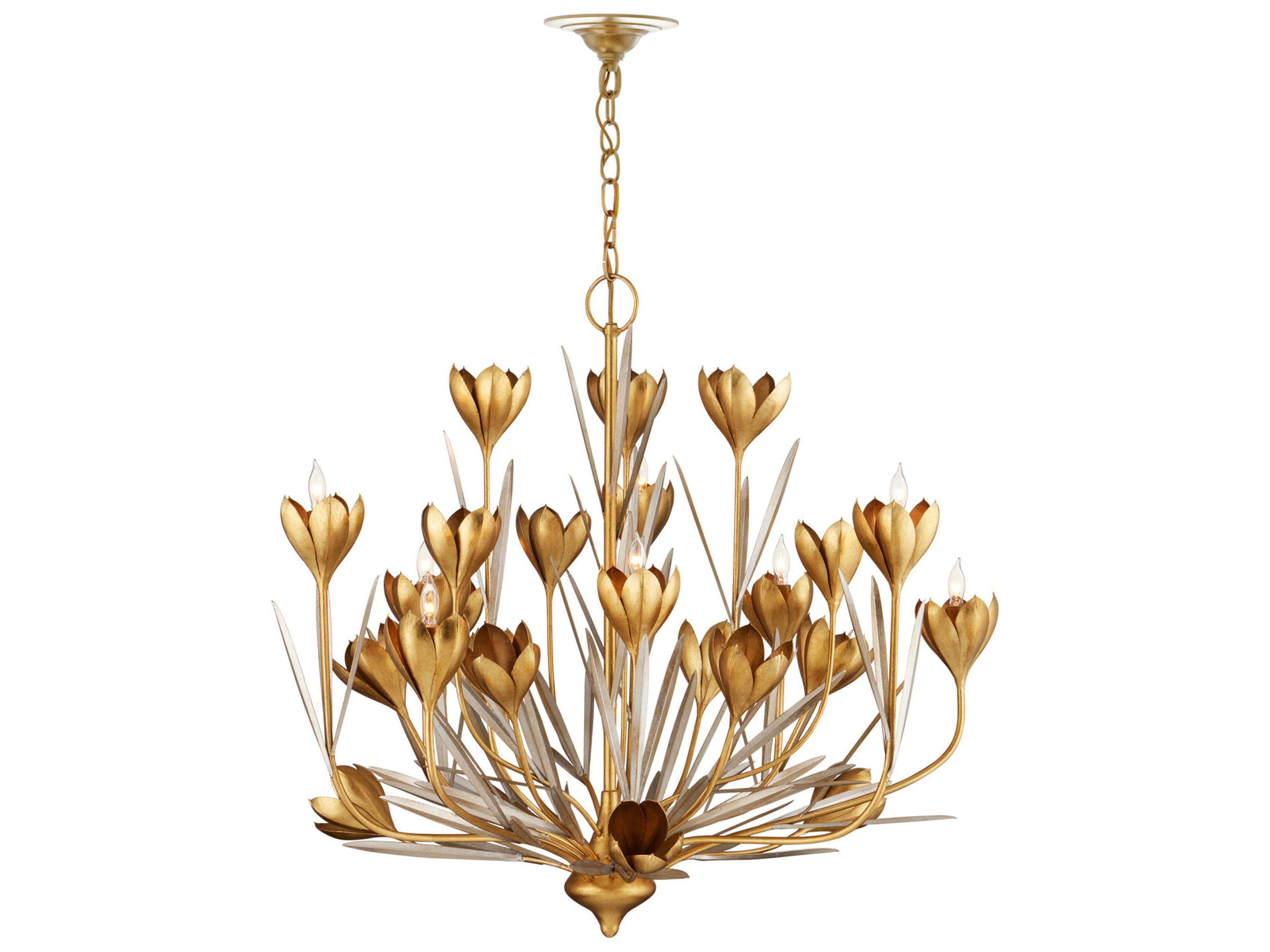 Currey & Company Hortensia 9-Light Gold Chandelier