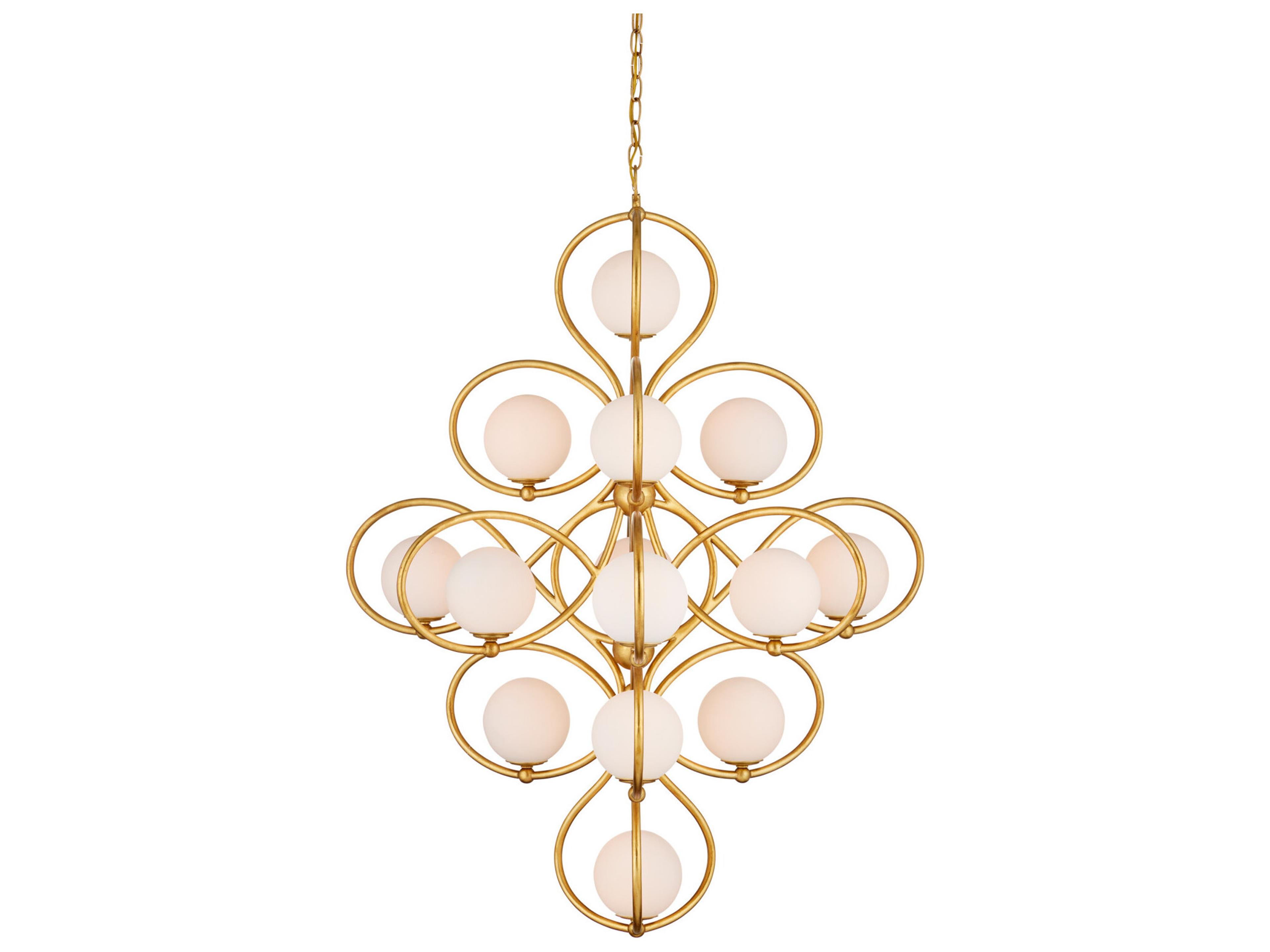 Currey & Company Storrs 14-Light Gold Globe Geometric Chandelier