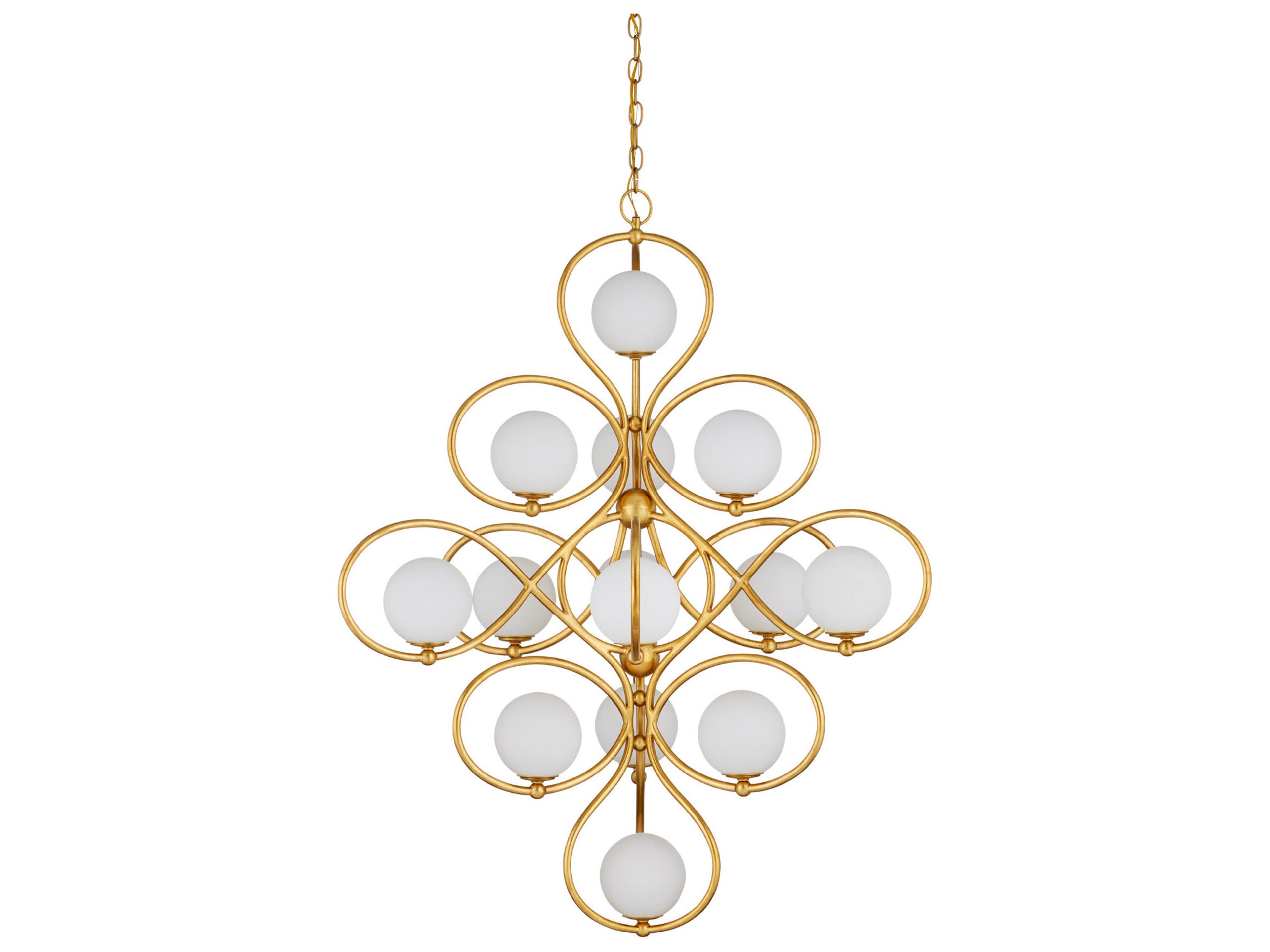 Currey & Company Storrs 14-Light Gold Globe Geometric Chandelier