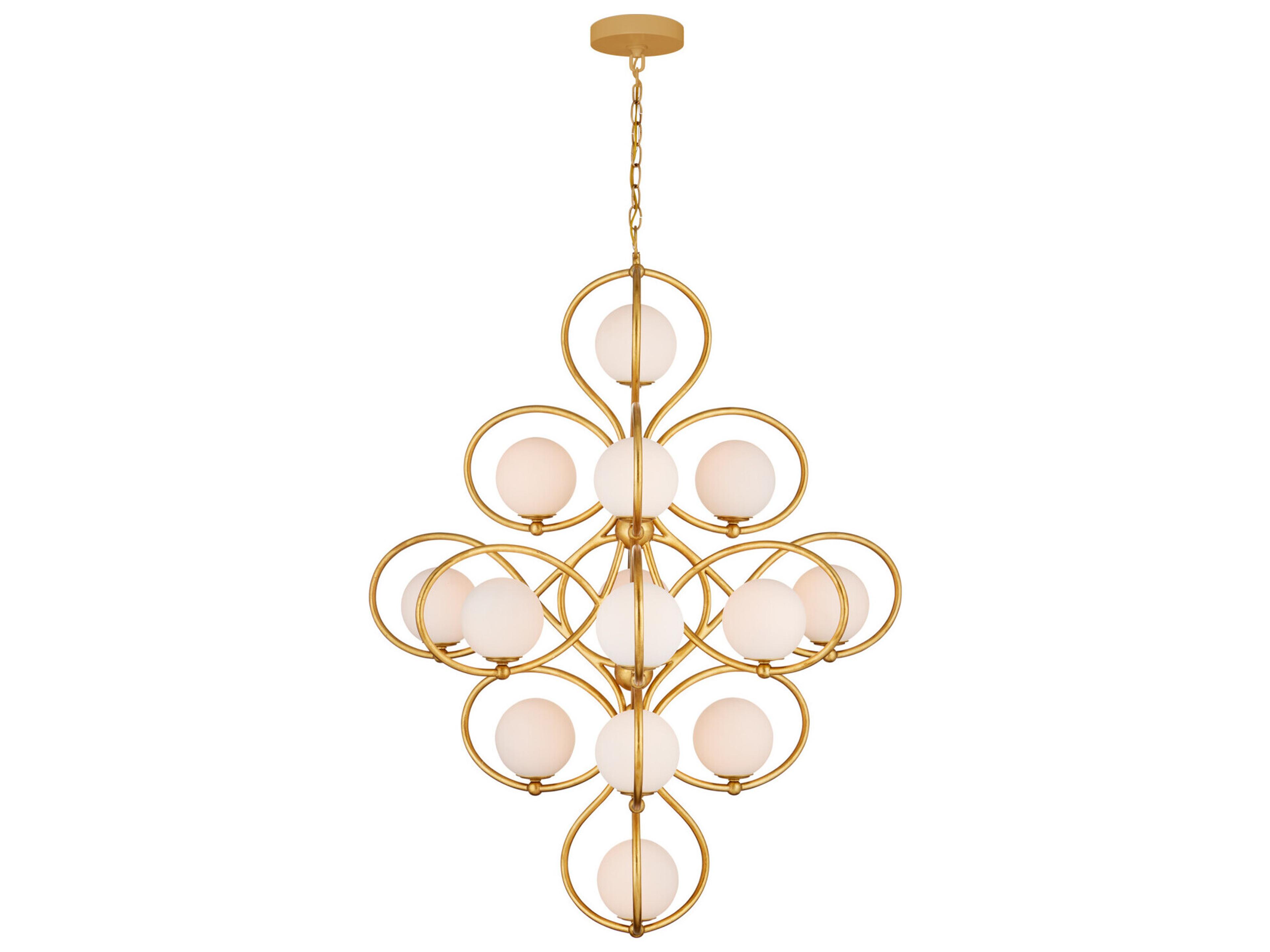 Currey & Company Storrs 14-Light Gold Globe Geometric Chandelier