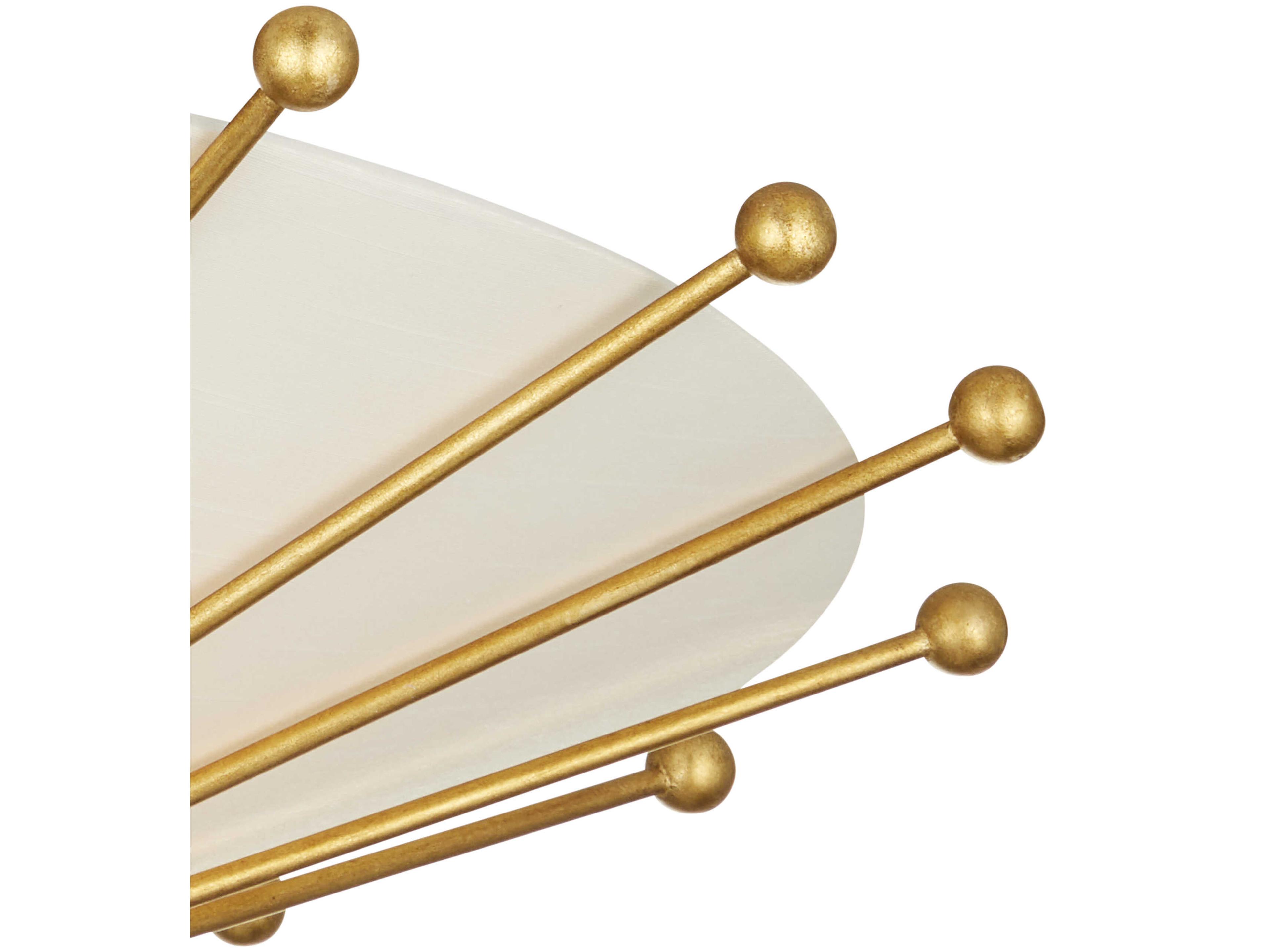 Currey & Company Epoch 1-Light Contemporary Gold Leaf Sugar White Semi Flush Mount