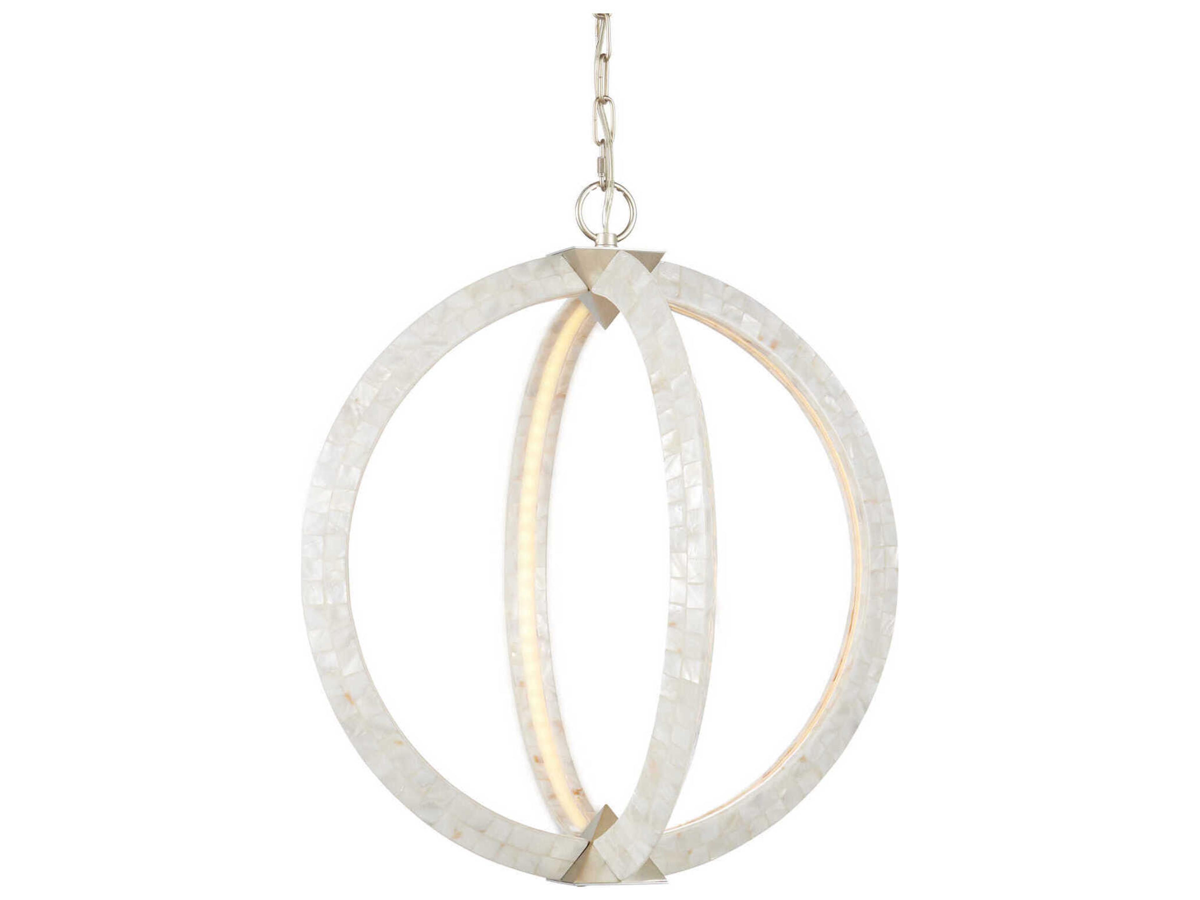 Currey & Company Arietta 4-Light Pearl Silver Globe Chandelier