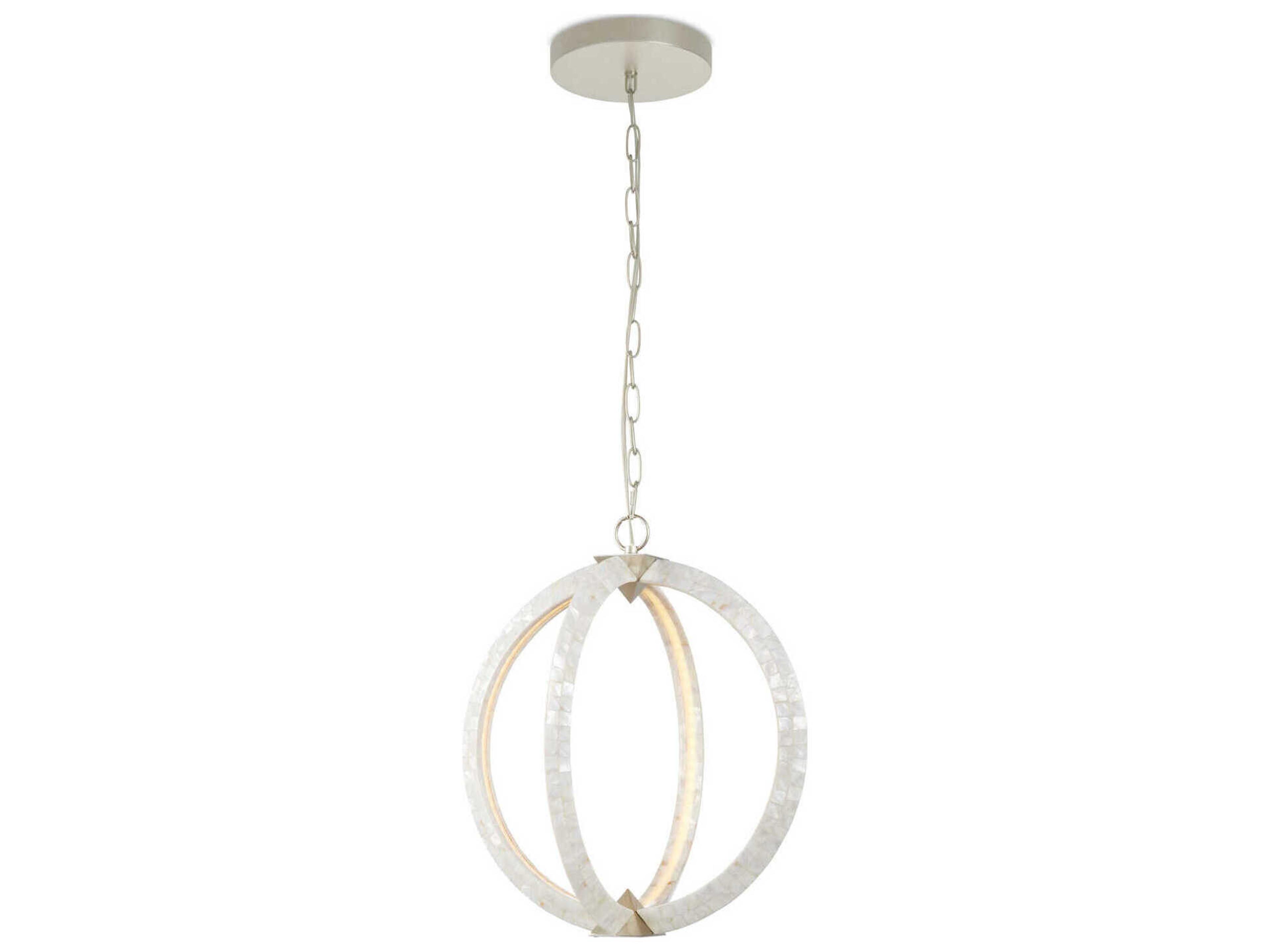 Currey & Company Arietta 4-Light Pearl Silver Globe Chandelier