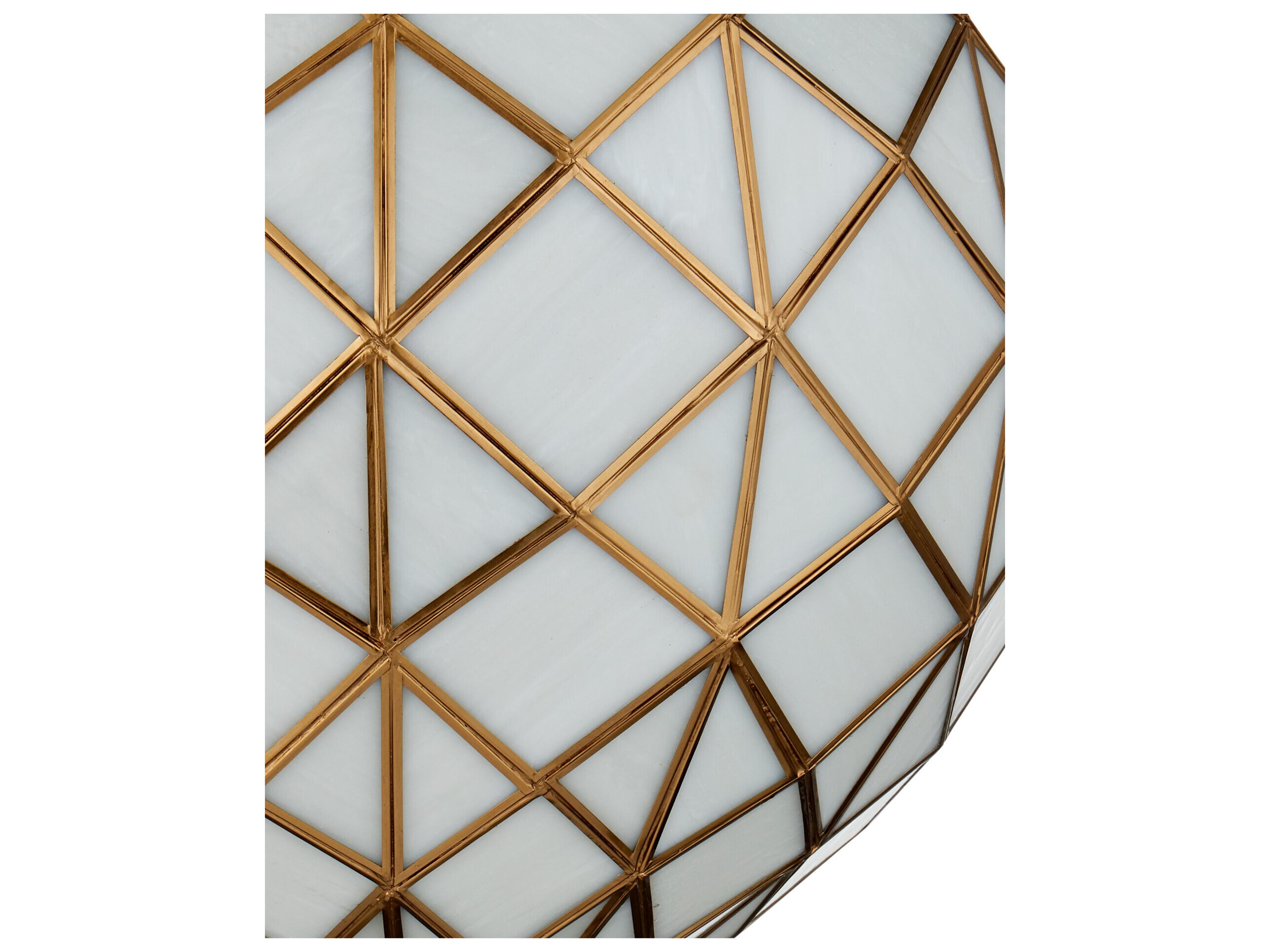 Currey & Company Polyhedron 1-Light White Antique Brass Globe Pendant