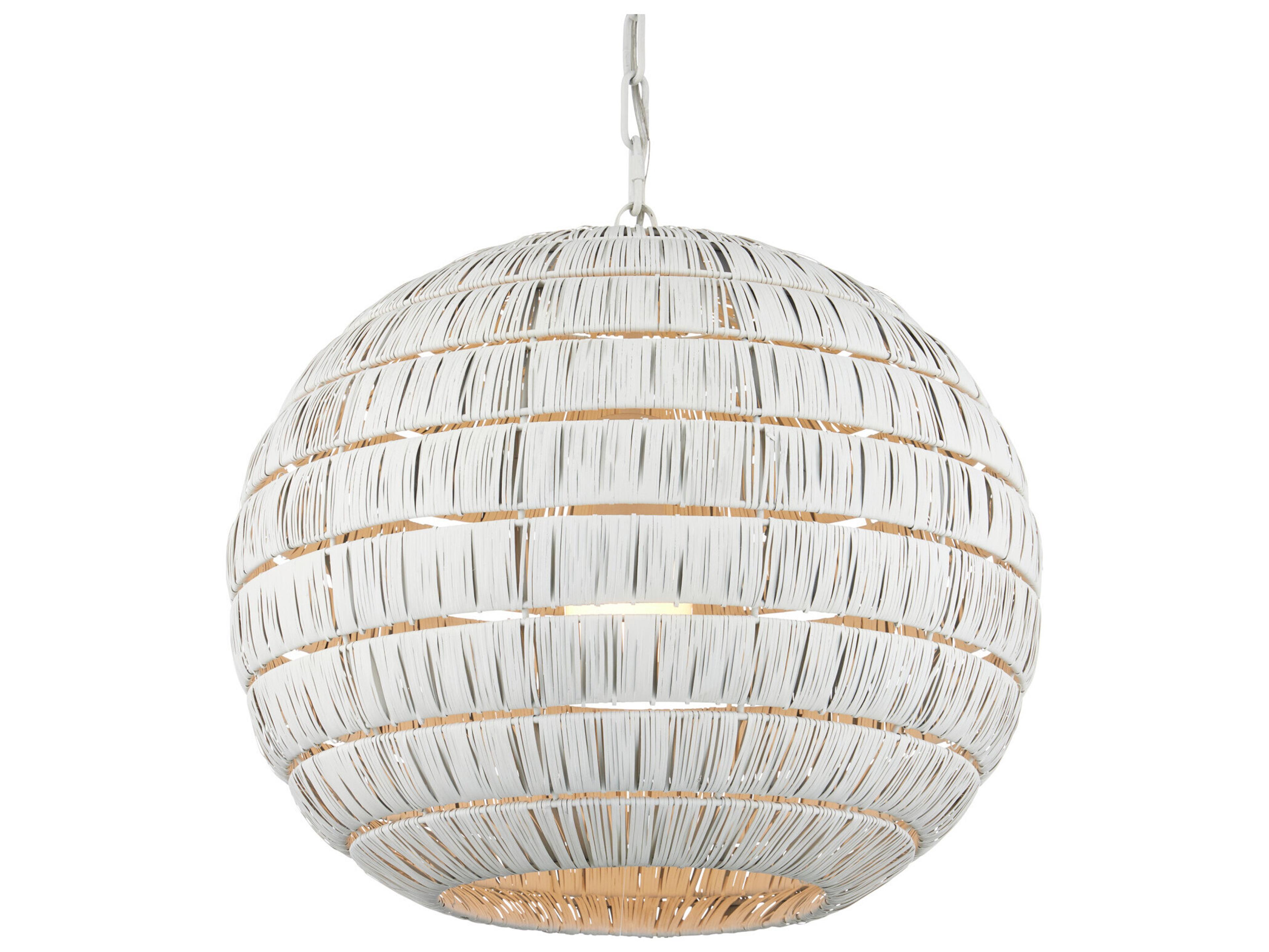 Currey & Company Panopolis 1-Light White Globe Pendant