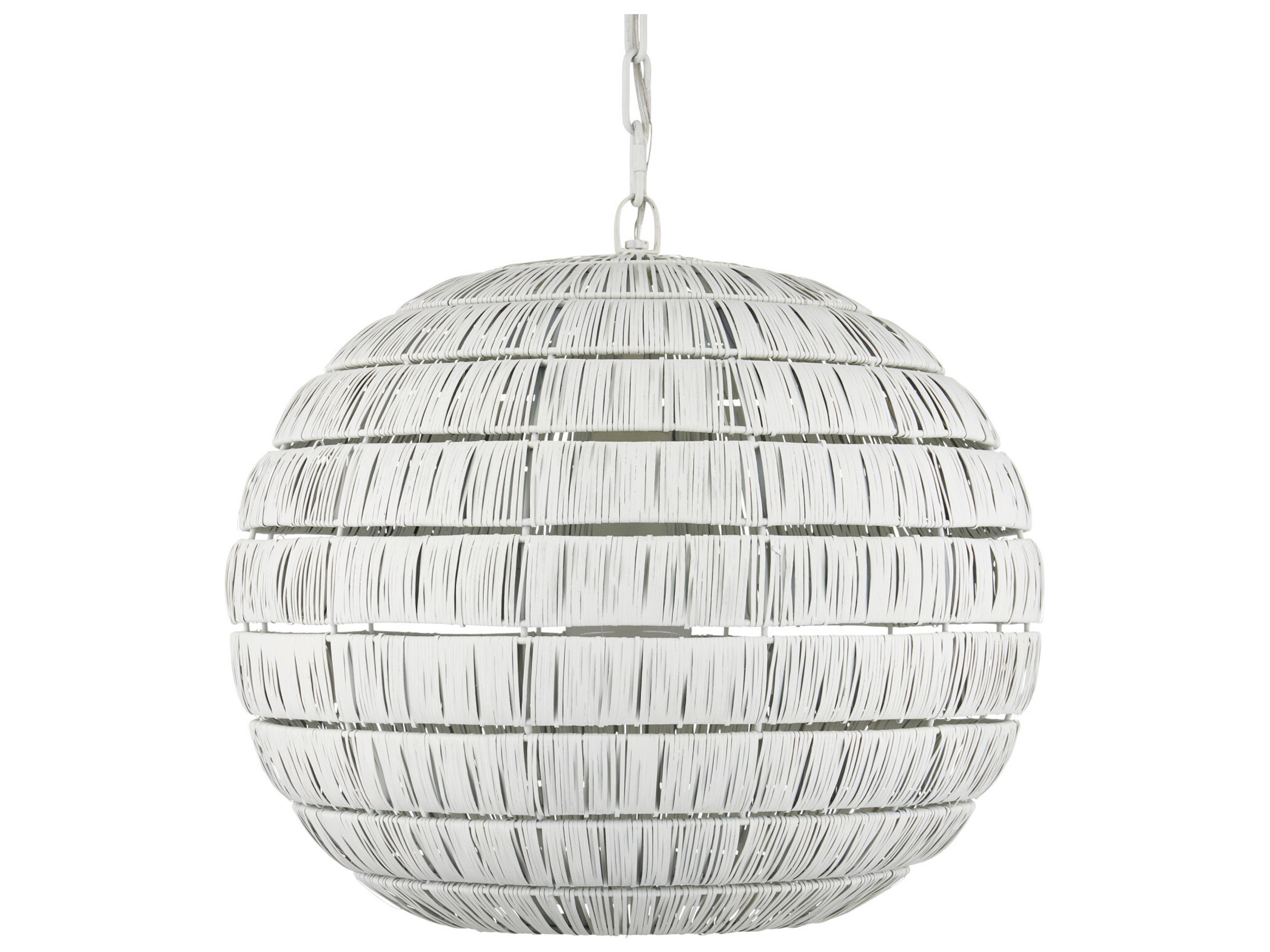Currey & Company Panopolis 1-Light White Globe Pendant