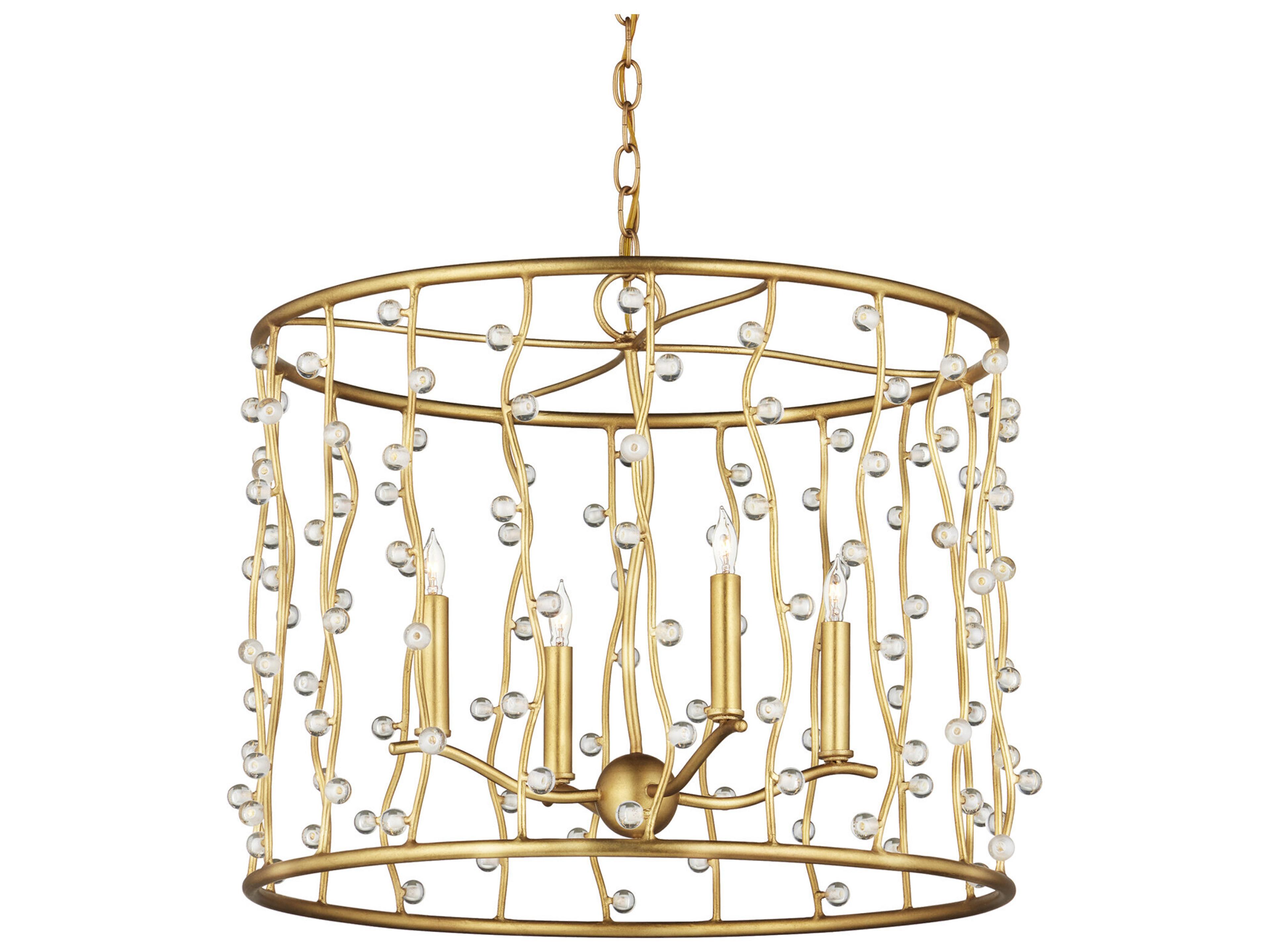 Currey & Company Adagio 4-Light Polished Gold Candelabra Chandelier