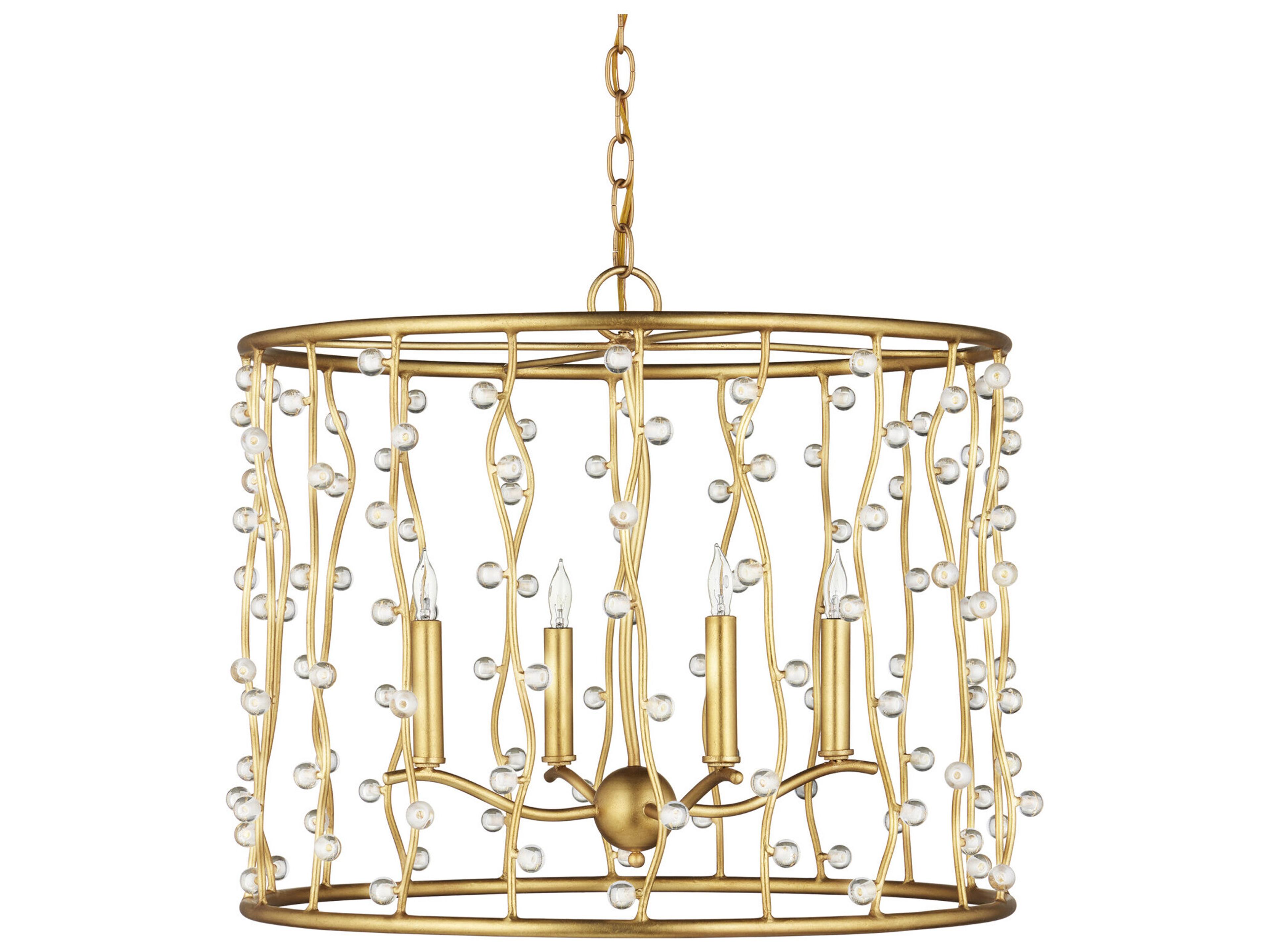 Currey & Company Adagio 4-Light Polished Gold Candelabra Chandelier