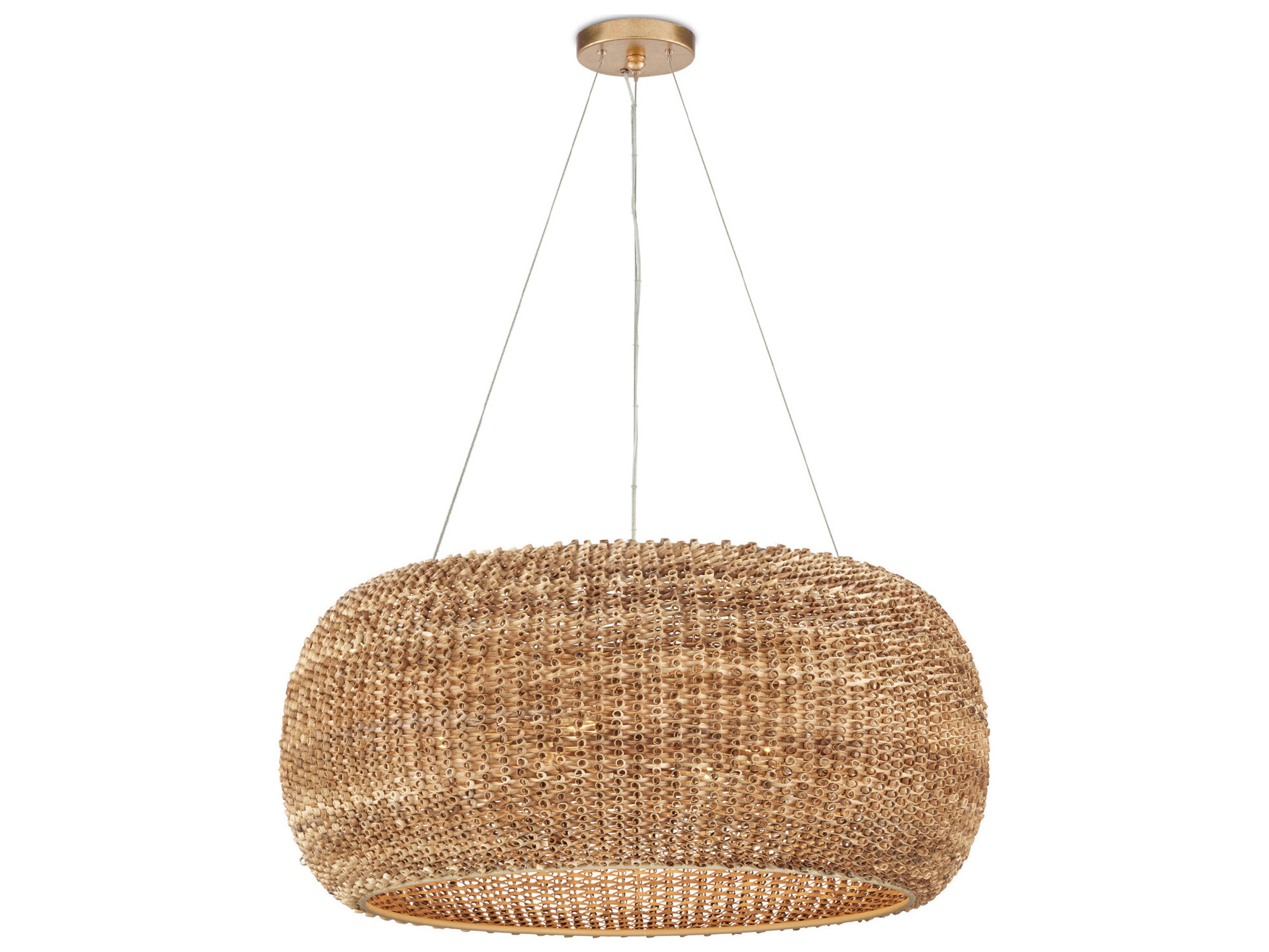 Currey & Company Boucle 6-Light Natural Beige Brown Chandelier