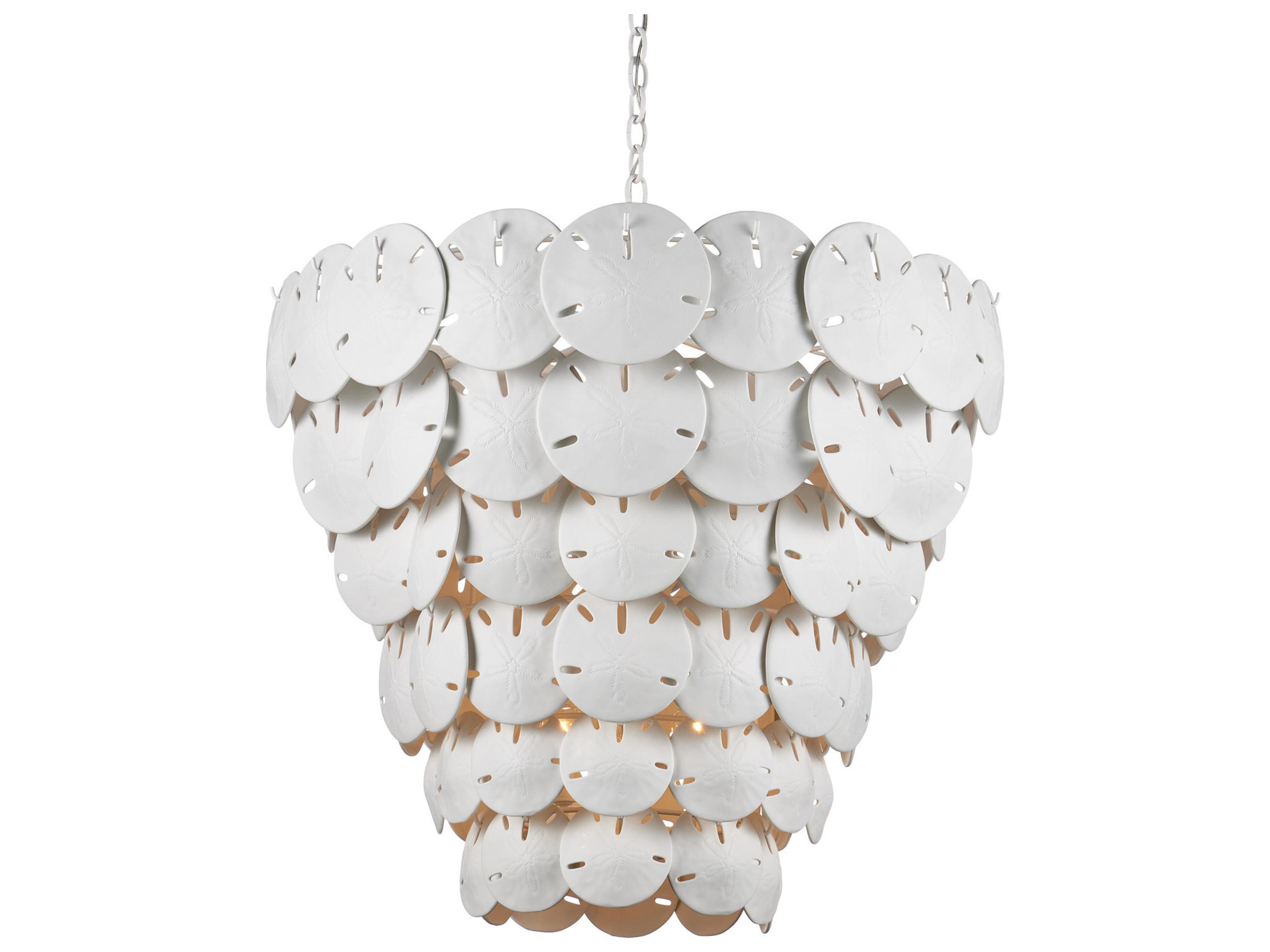 Currey & Company Tulum 8-Light White Sugar Chandelier