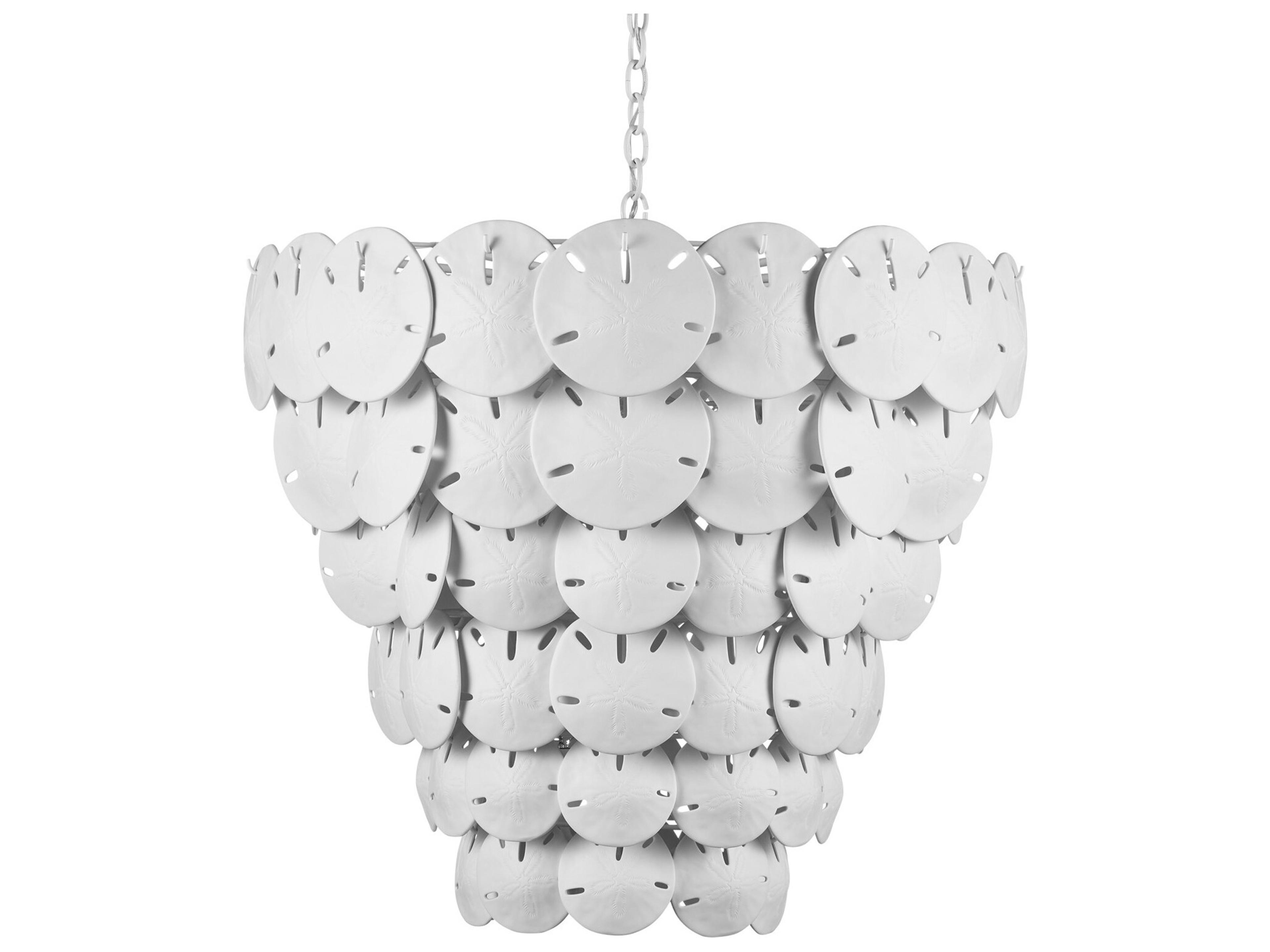 Currey & Company Tulum 8-Light White Sugar Chandelier