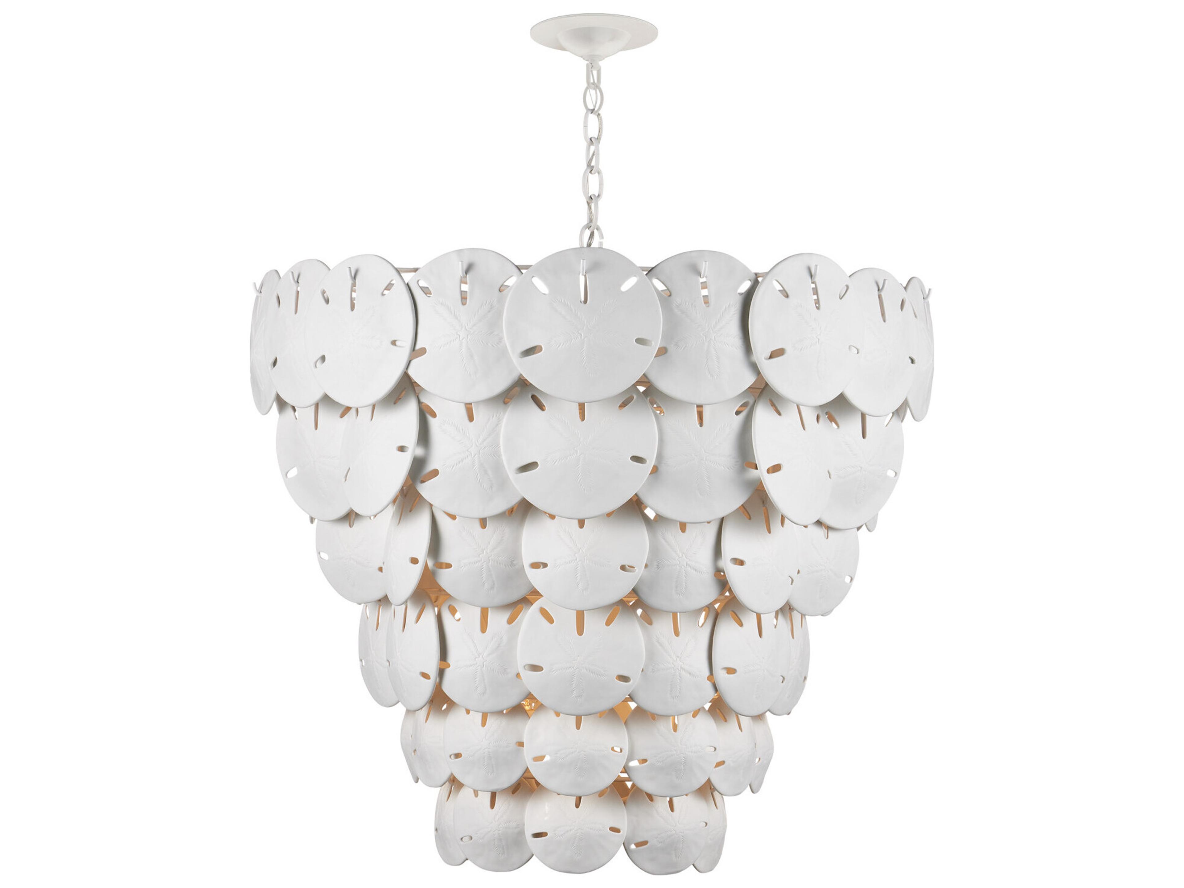 Currey & Company Tulum 8-Light White Sugar Chandelier