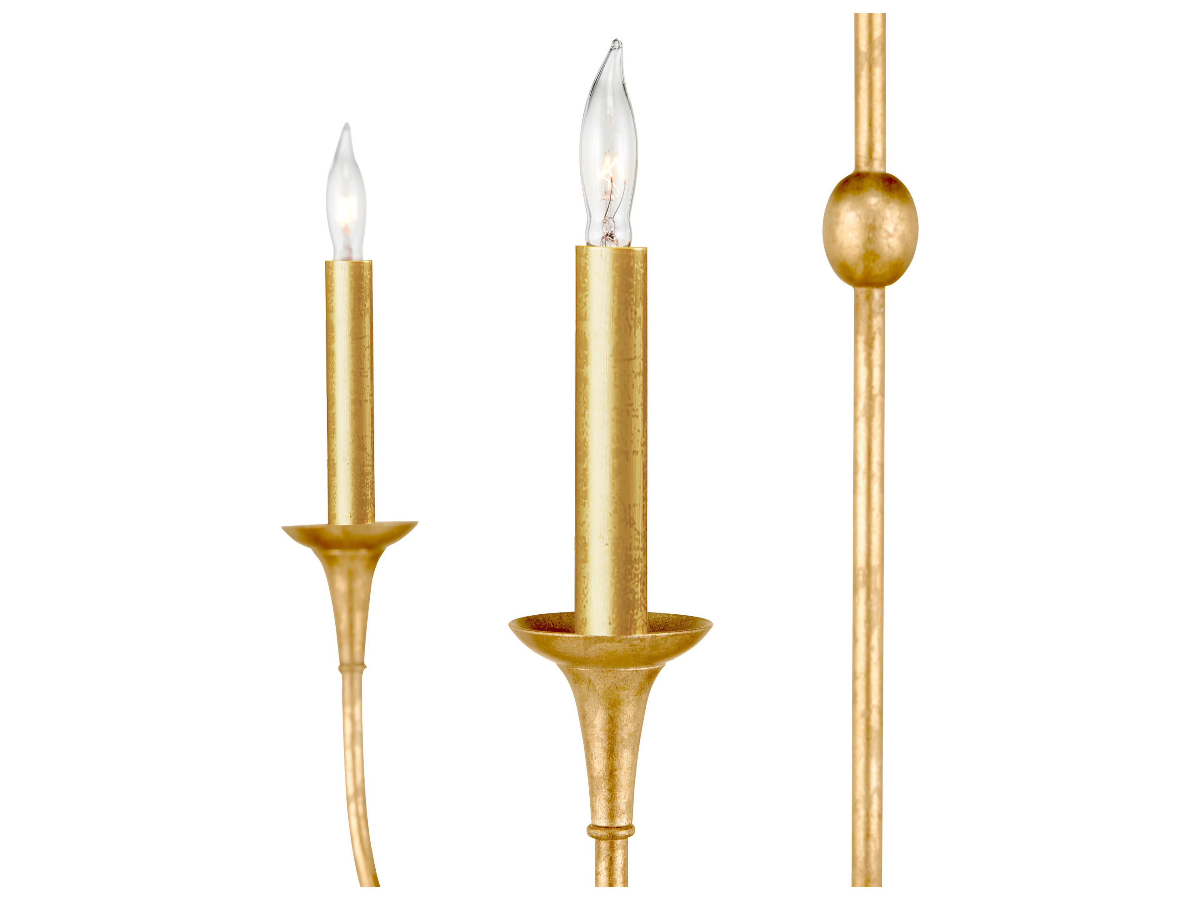 Currey & Company Nottaway 9-Light Satin Gold Candelabra Chandelier